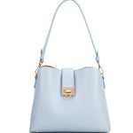 Borsa a spalla da donna 100% pelle vegana PU 713-3PT-LIGHTBLUE Diana&co