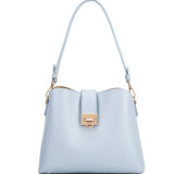 Borsa a spalla da donna 100% pelle vegana PU 713-3PT-LIGHTBLUE Diana&co