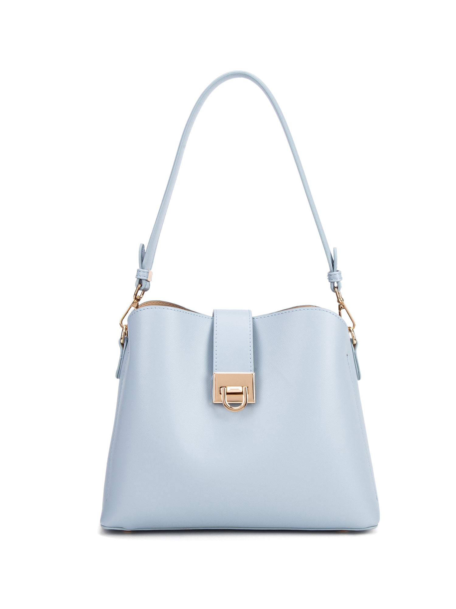 Borsa a spalla da donna 100% pelle vegana PU 713-3PT-LIGHTBLUE Diana&co