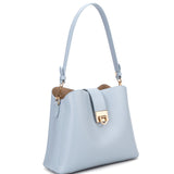 Borsa a spalla da donna 100% pelle vegana PU 713-3PT-LIGHTBLUE Diana&co