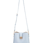 Borsa a spalla da donna 100% pelle vegana PU 713-3PT-LIGHTBLUE Diana&co