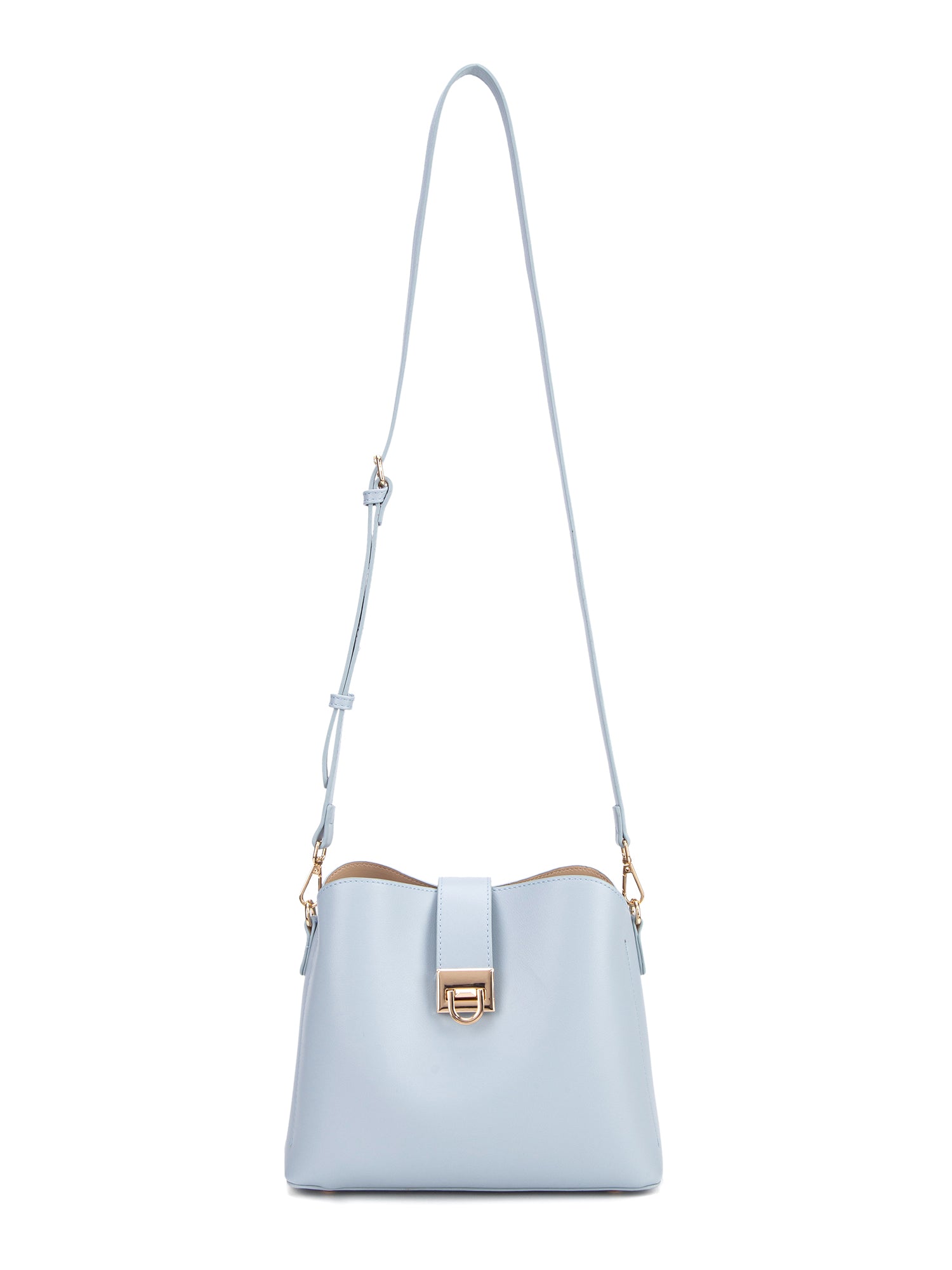 Borsa a spalla da donna 100% pelle vegana PU 713-3PT-LIGHTBLUE Diana&co