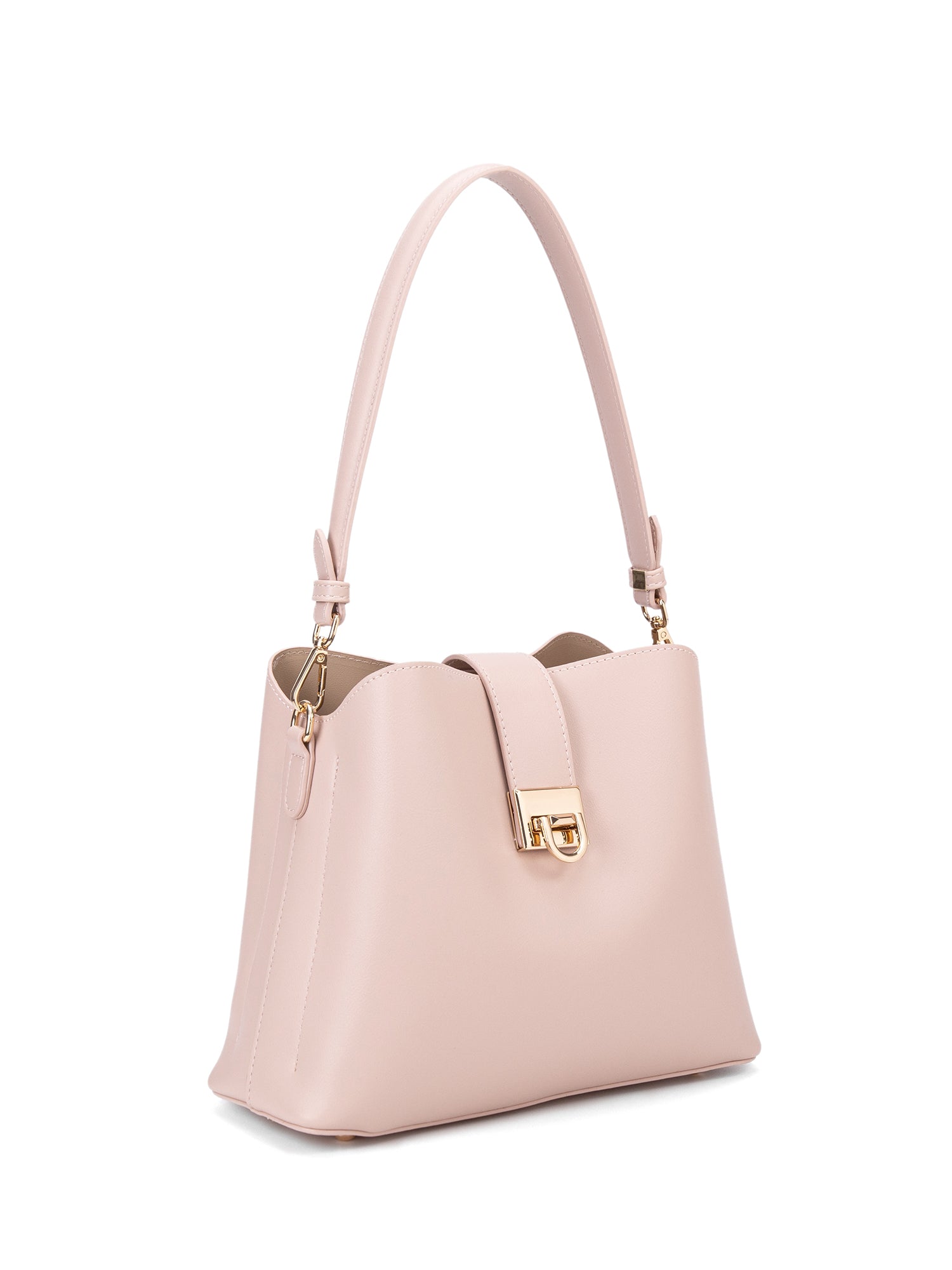Borsa a spalla da donna 100% pelle vegana PU 713-3PT-ROSE Diana&co