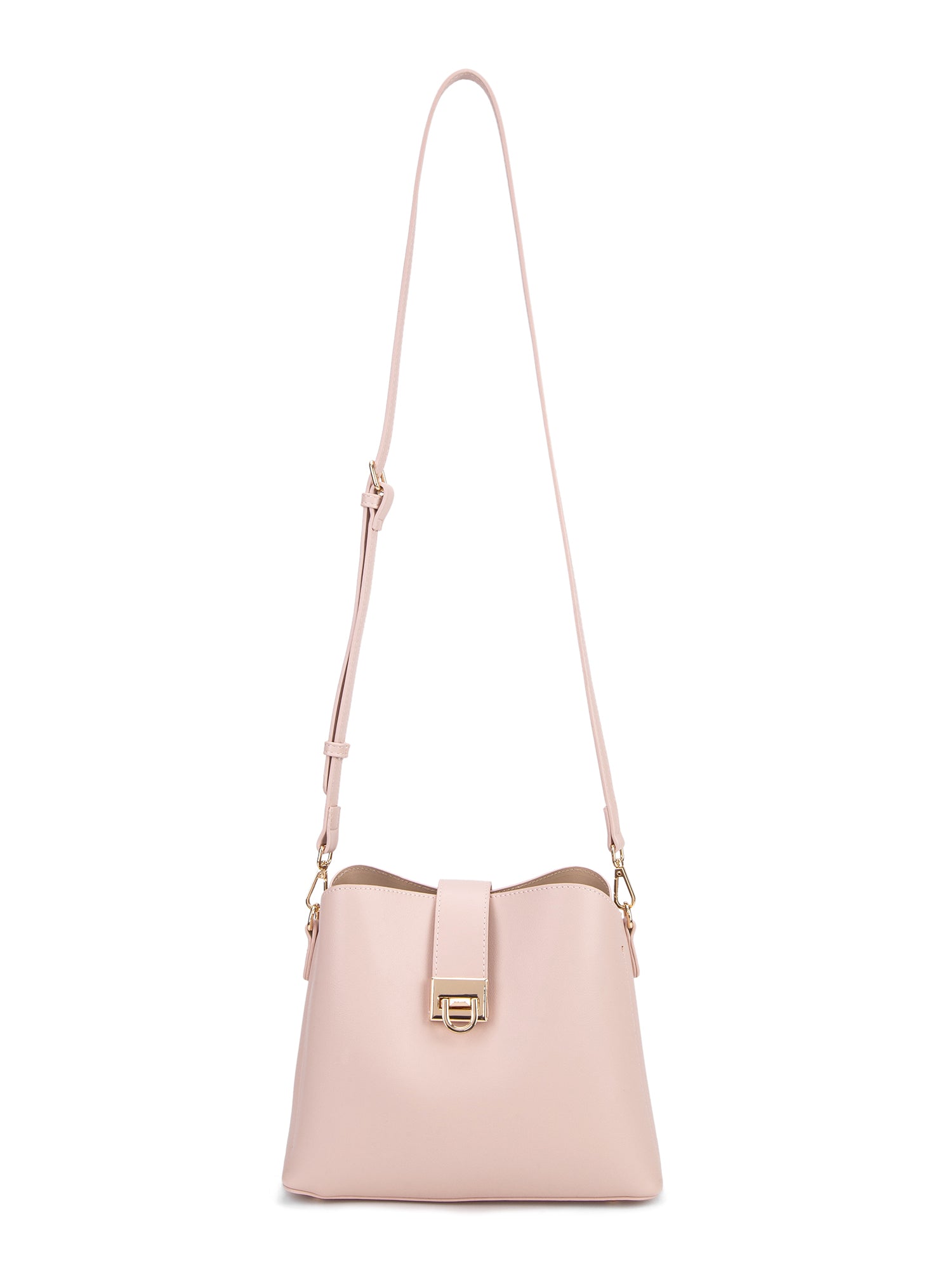 Borsa a spalla da donna 100% pelle vegana PU 713-3PT-ROSE Diana&co
