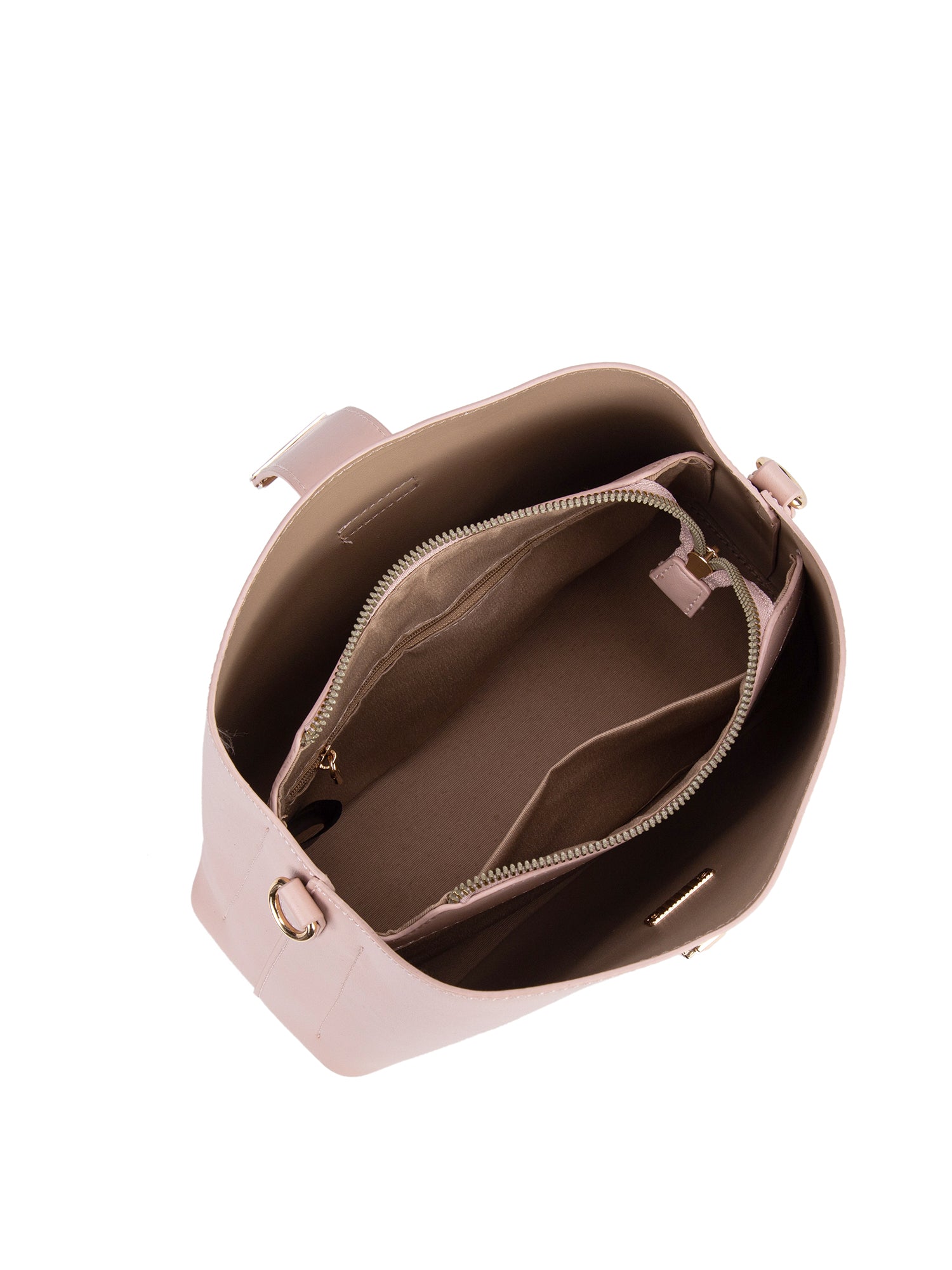 Borsa a spalla da donna 100% pelle vegana PU 713-3PT-ROSE Diana&co