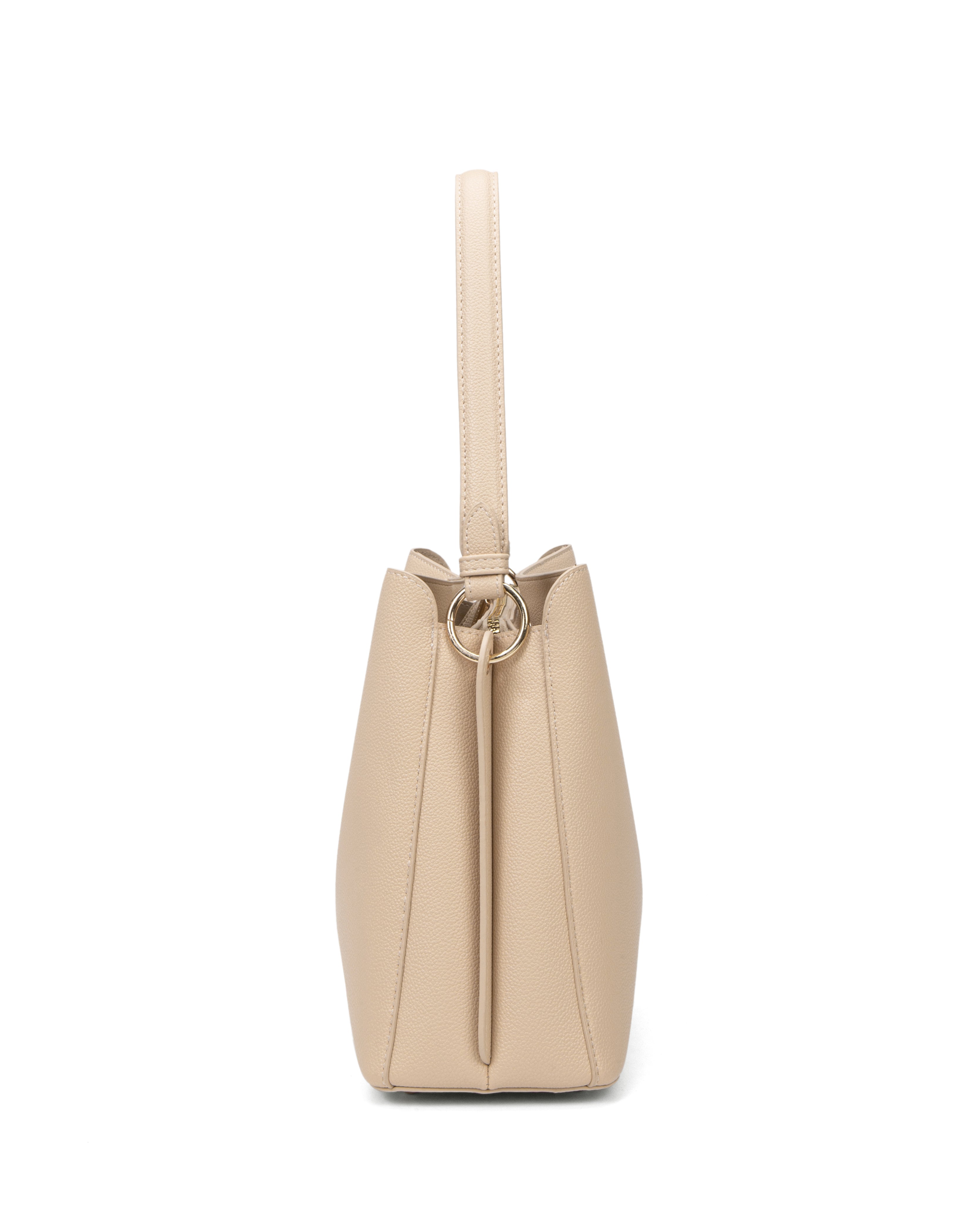 Borsa a spalla da donna 100% pelle vegana PU 714-1PT-ALMOND Diana&co