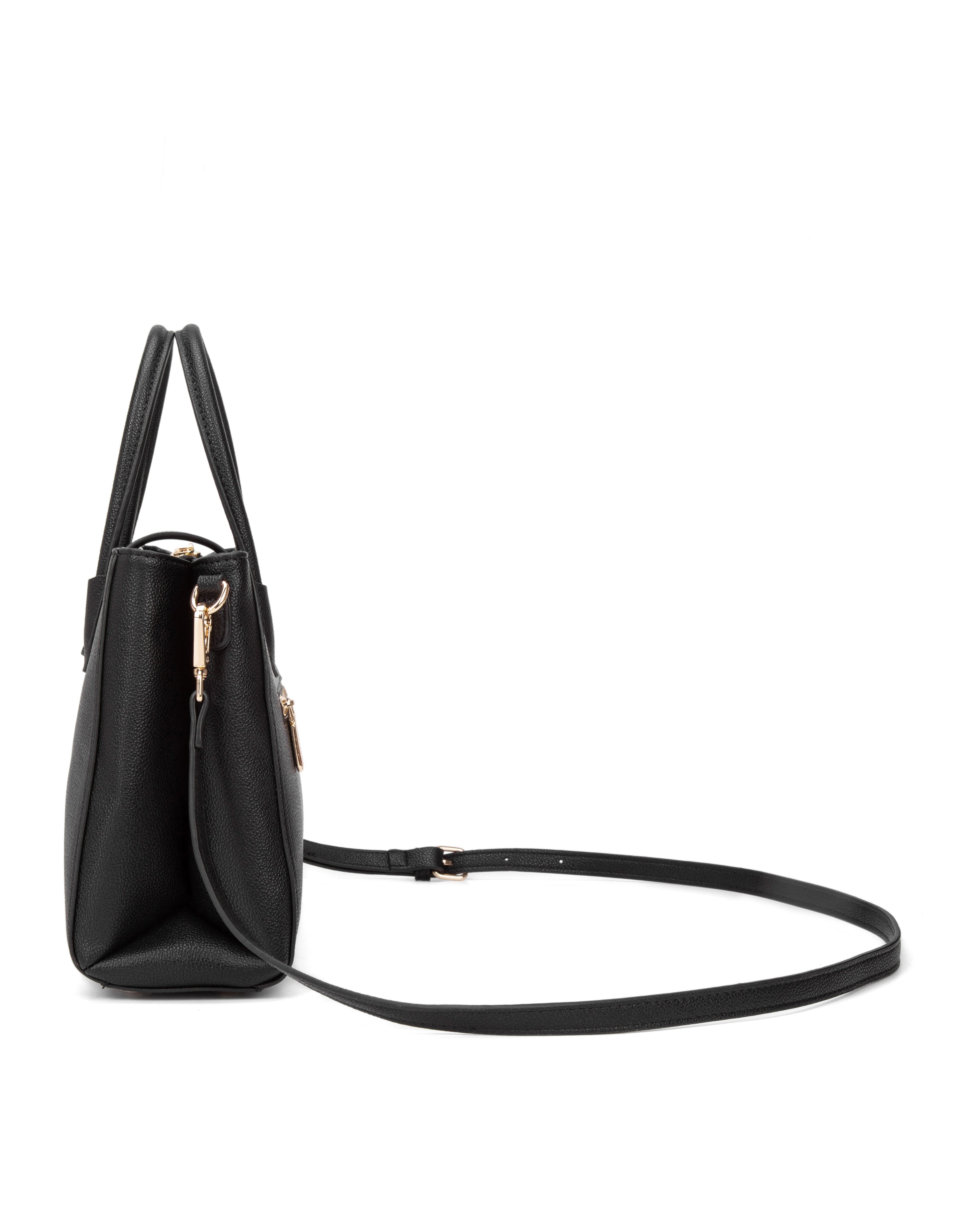 Borsa a mano da donna 100% pelle vegana PU 714-2PT-BLACK Diana&co
