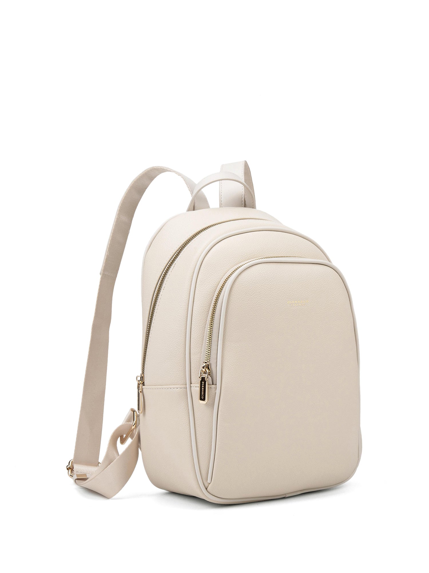 Zaino da donna in pelle vegana Casual 714-3PT-BEIGE Diana&co