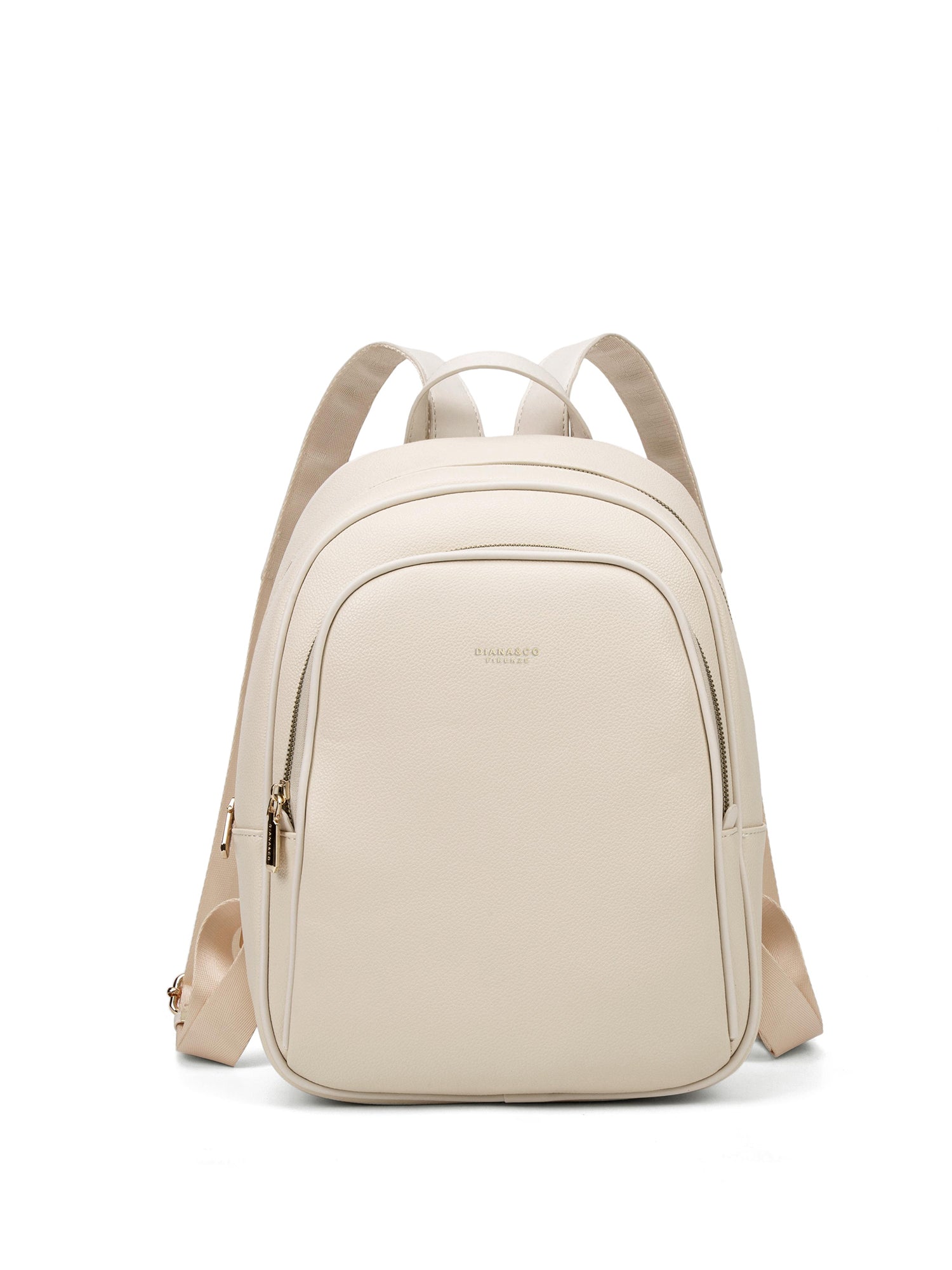 Zaino da donna in pelle vegana Casual 714-3PT-BEIGE Diana&co