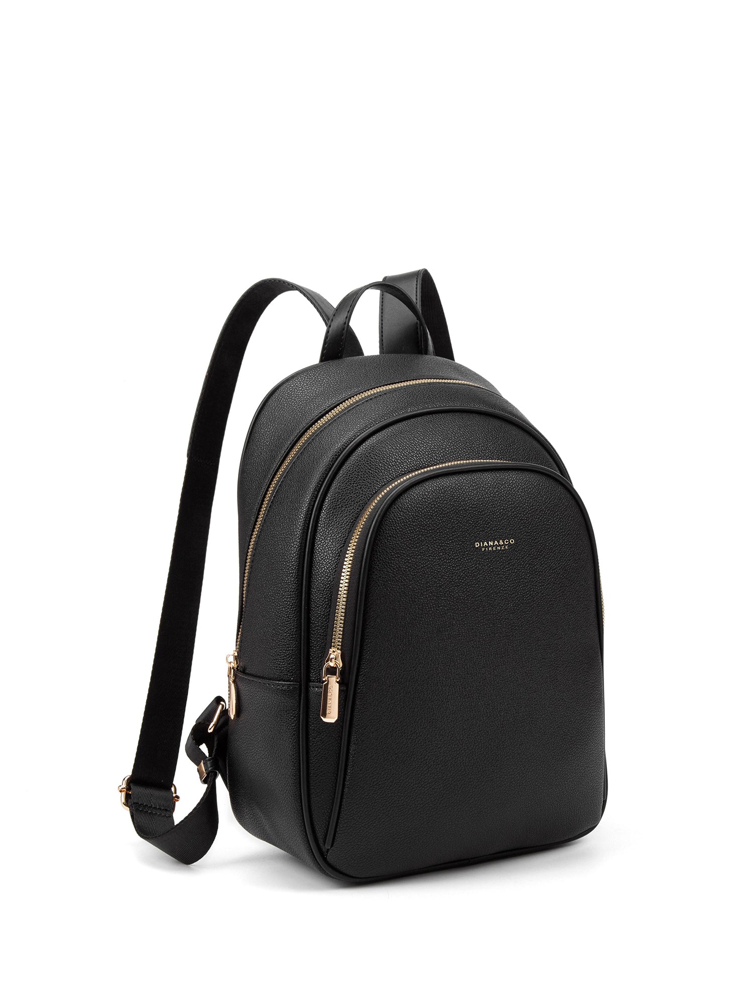 Zaino da donna in pelle vegana Casual 714-3PT-BLACK Diana&co