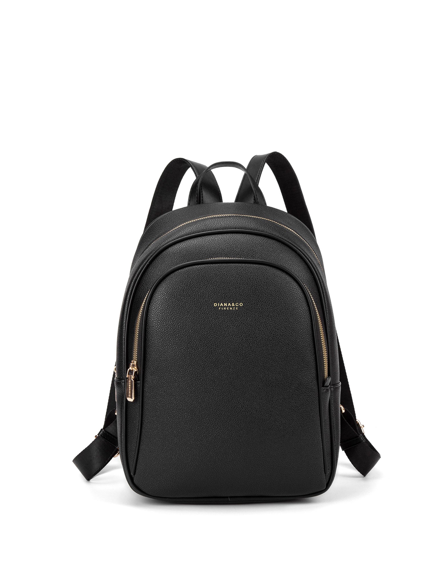 Zaino da donna in pelle vegana Casual 714-3PT-BLACK Diana&co