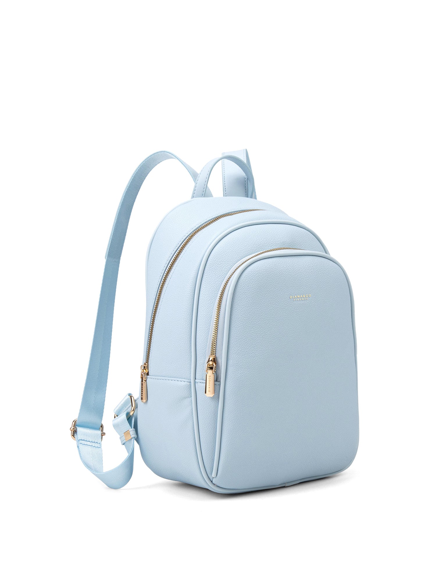 Zaino da donna in pelle vegana Casual 714-3PT-LIGHT BLUE Diana&co