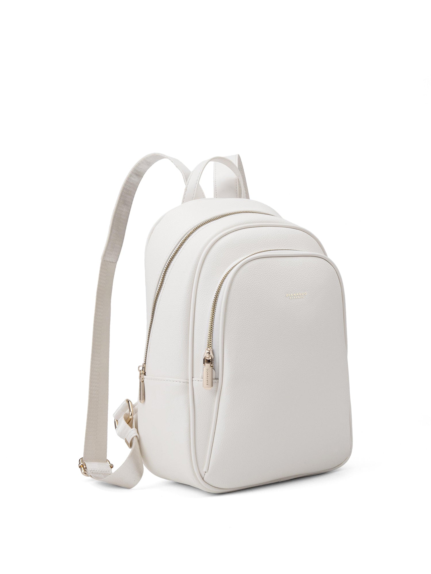 Zaino da donna in pelle vegana Casual 714-3PT-WHITE Diana&co