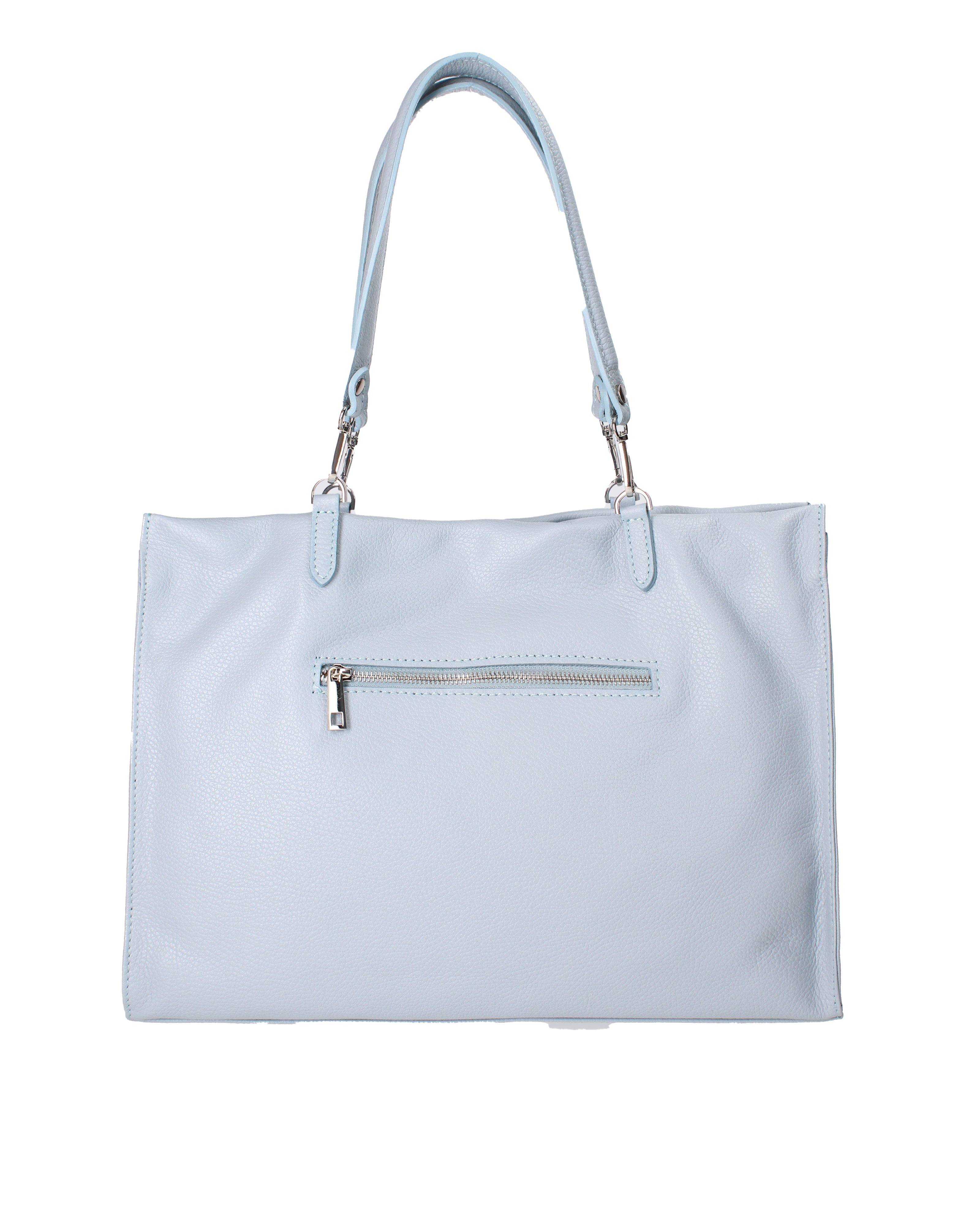 Borsa a mano da donna 100% vera pelle 07138-D92 CELESTE Roberta Rossi