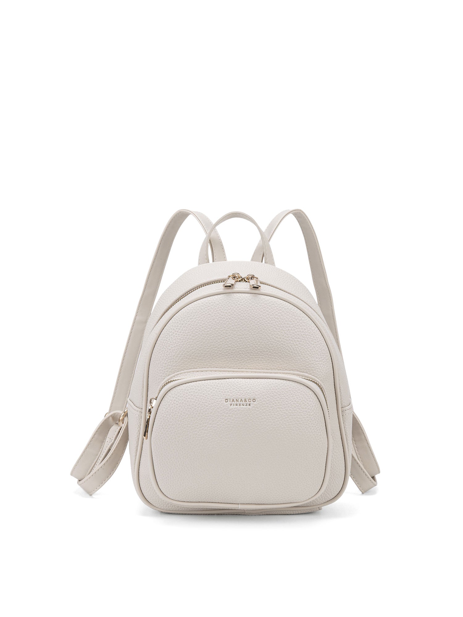 Zaino da donna in pelle vegana Casual 715-2PT-BEIGE Diana&co