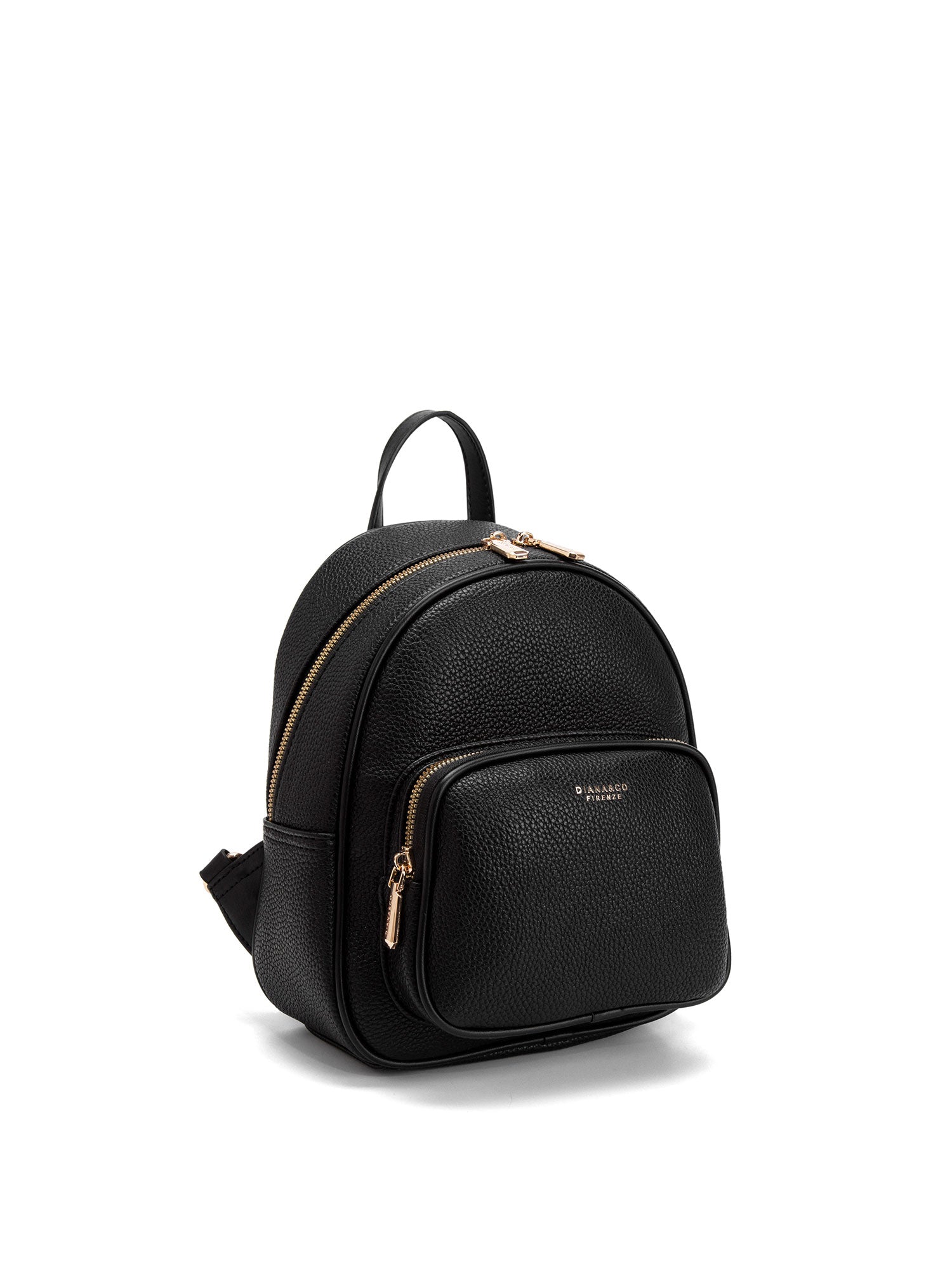 Zaino da donna in pelle vegana Casual 715-2PT-BLACK Diana&co
