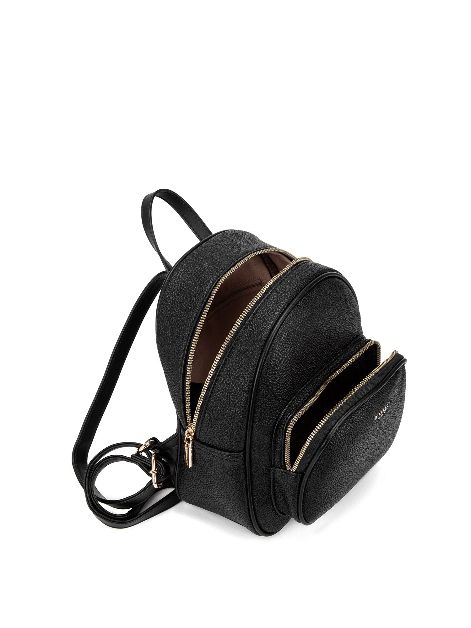 Zaino da donna in pelle vegana Casual 715-2PT-BLACK Diana&co