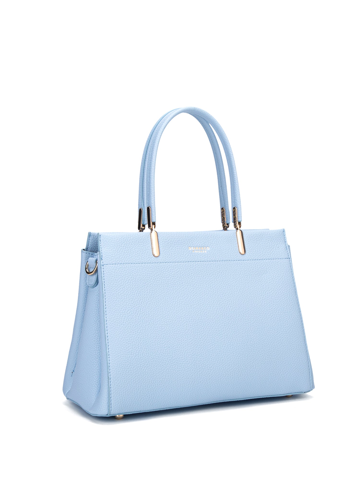 Borsa a mano da donna 100% pelle vegana PU 716-1PT-BABYBLUE Diana&co