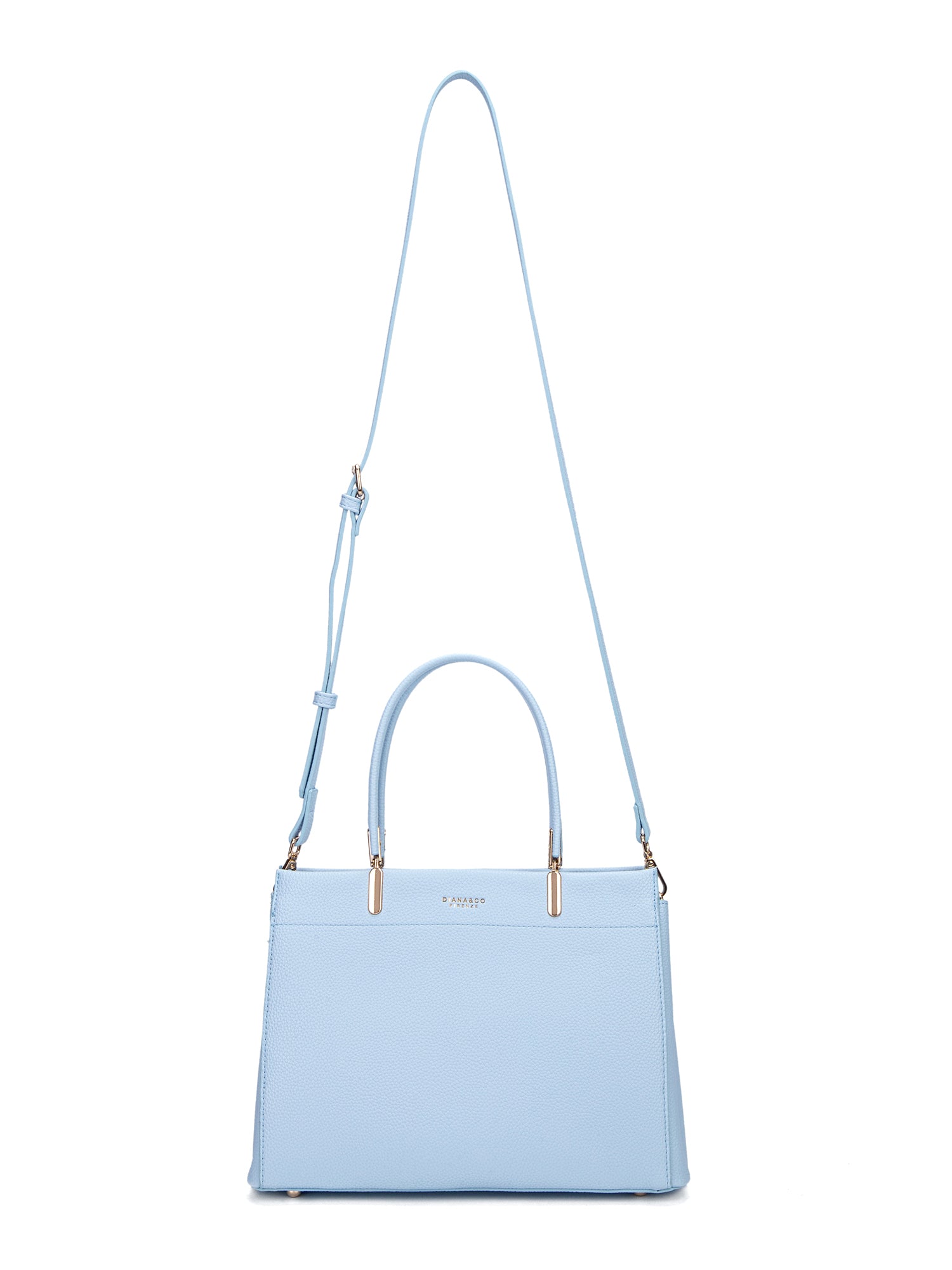 Borsa a mano da donna 100% pelle vegana PU 716-1PT-BABYBLUE Diana&co
