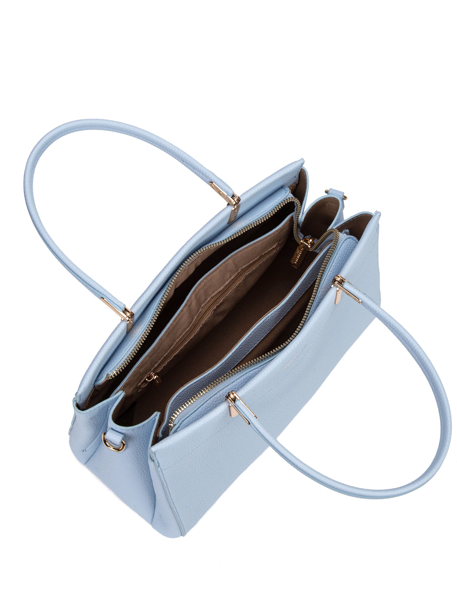 Borsa a mano da donna 100% pelle vegana PU 716-1PT-BABYBLUE Diana&co