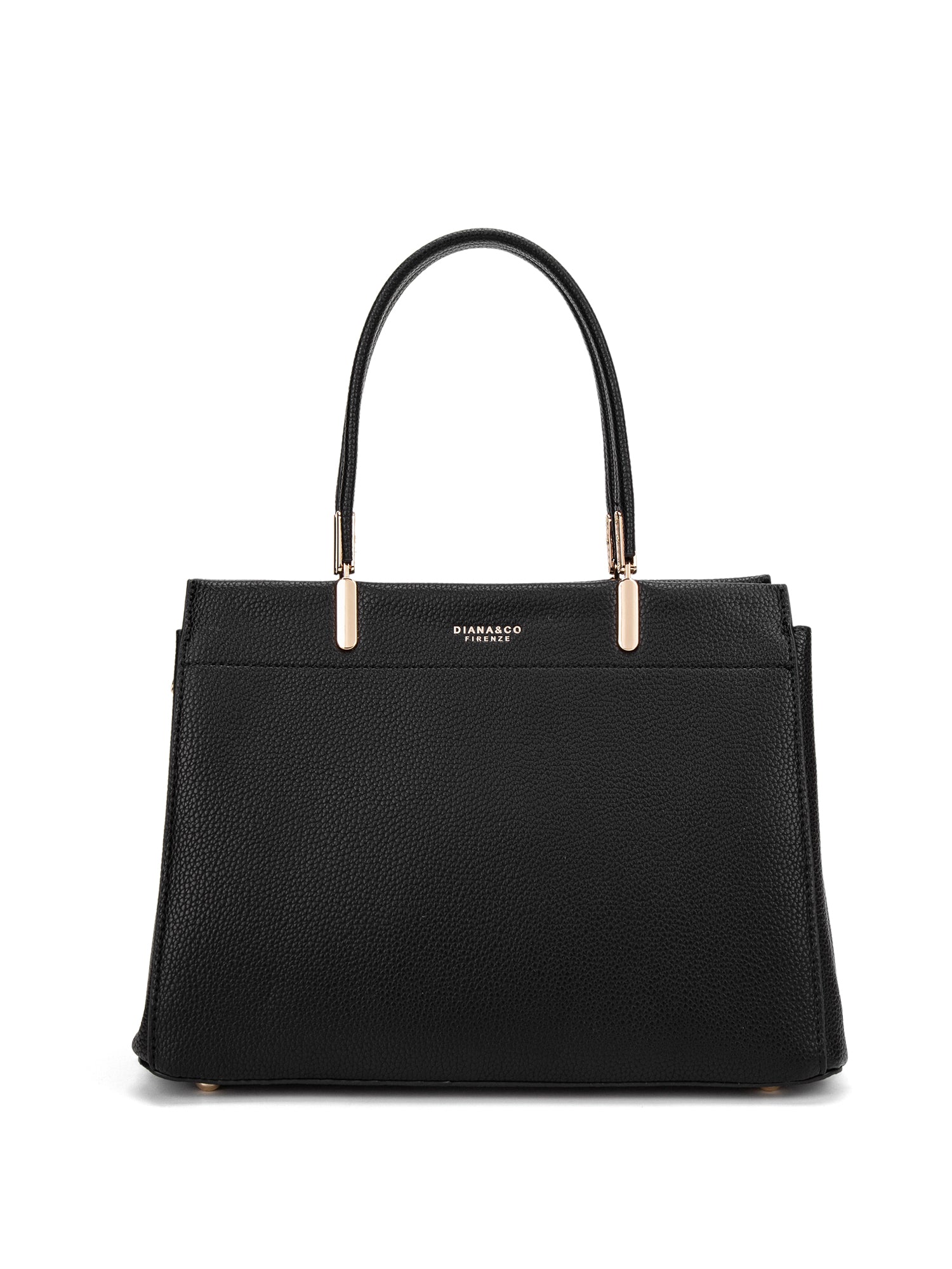 Borsa a mano da donna 100% pelle vegana PU 716-1PT-BLACK Diana&co