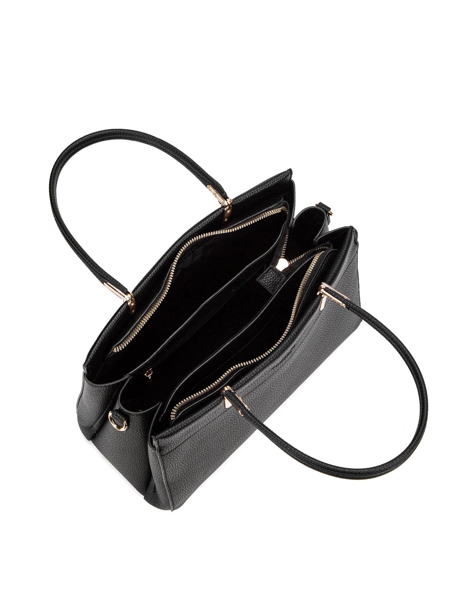 Borsa a mano da donna 100% pelle vegana PU 716-1PT-BLACK Diana&co