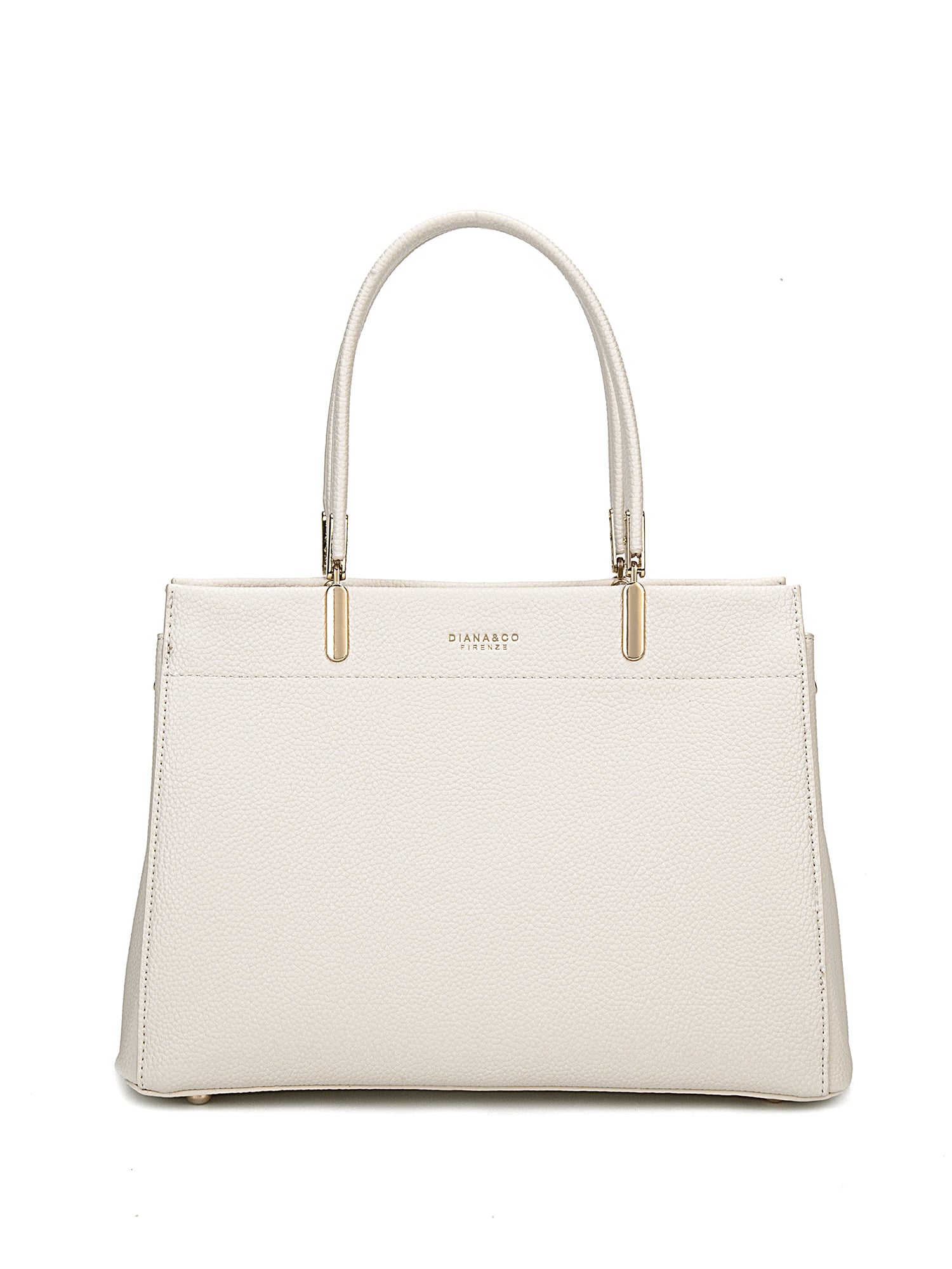 Borsa a mano da donna 100% pelle vegana PU 716-1PT-IVORY Diana&co