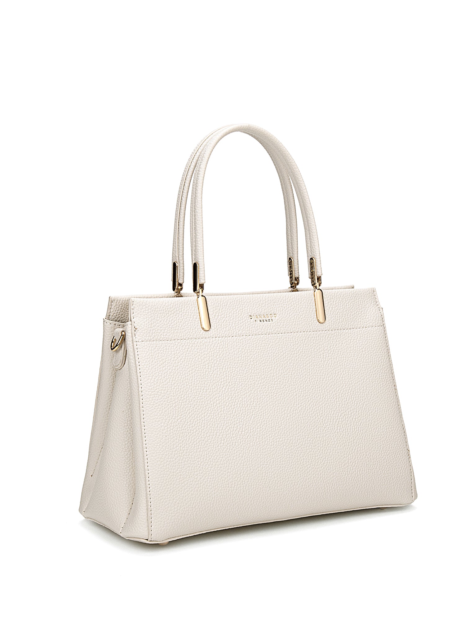 Borsa a mano da donna 100% pelle vegana PU 716-1PT-IVORY Diana&co