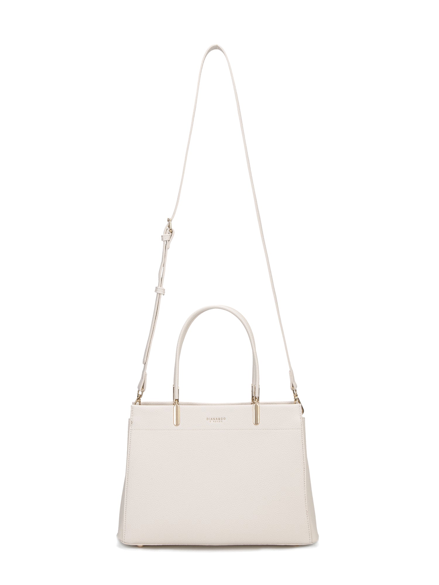 Borsa a mano da donna 100% pelle vegana PU 716-1PT-IVORY Diana&co