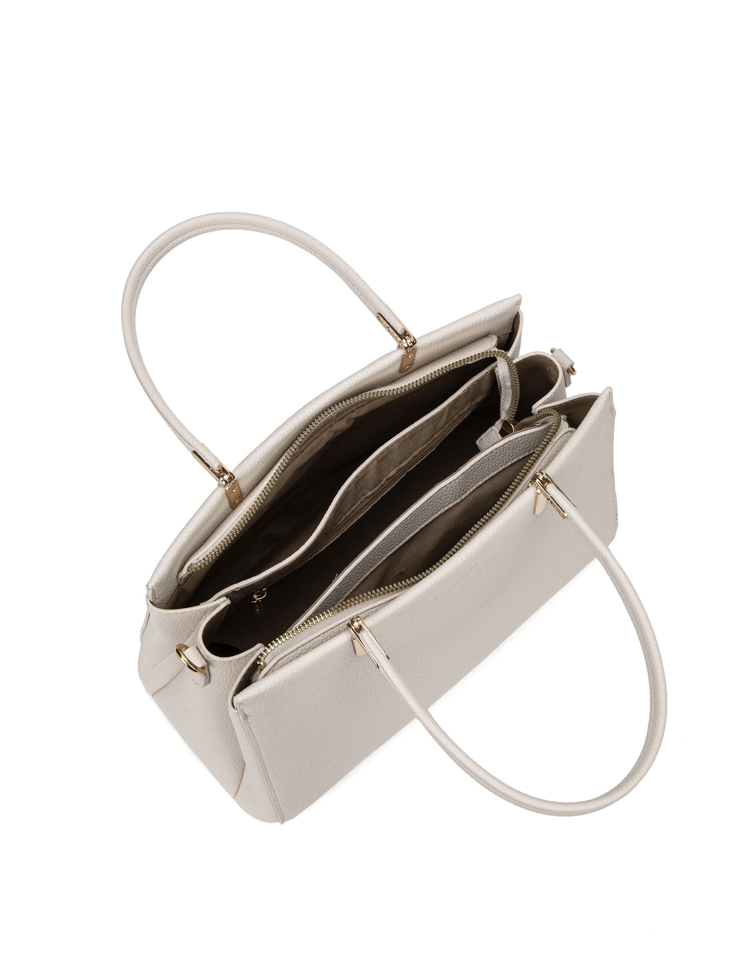 Borsa a mano da donna 100% pelle vegana PU 716-1PT-IVORY Diana&co