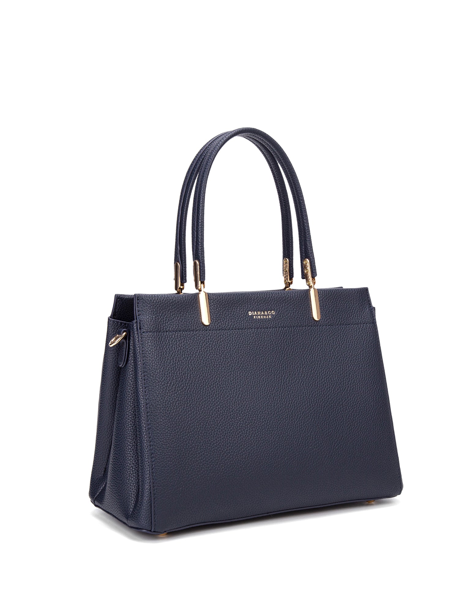 Borsa a mano da donna 100% pelle vegana PU 716-1PT-NAVYBLUE Diana&co