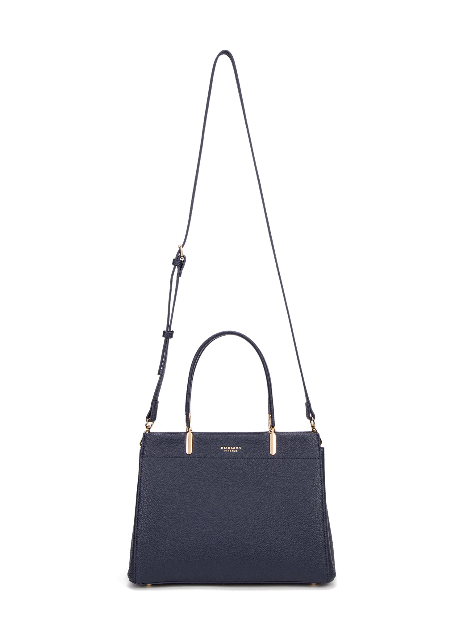 Borsa a mano da donna 100% pelle vegana PU 716-1PT-NAVYBLUE Diana&co