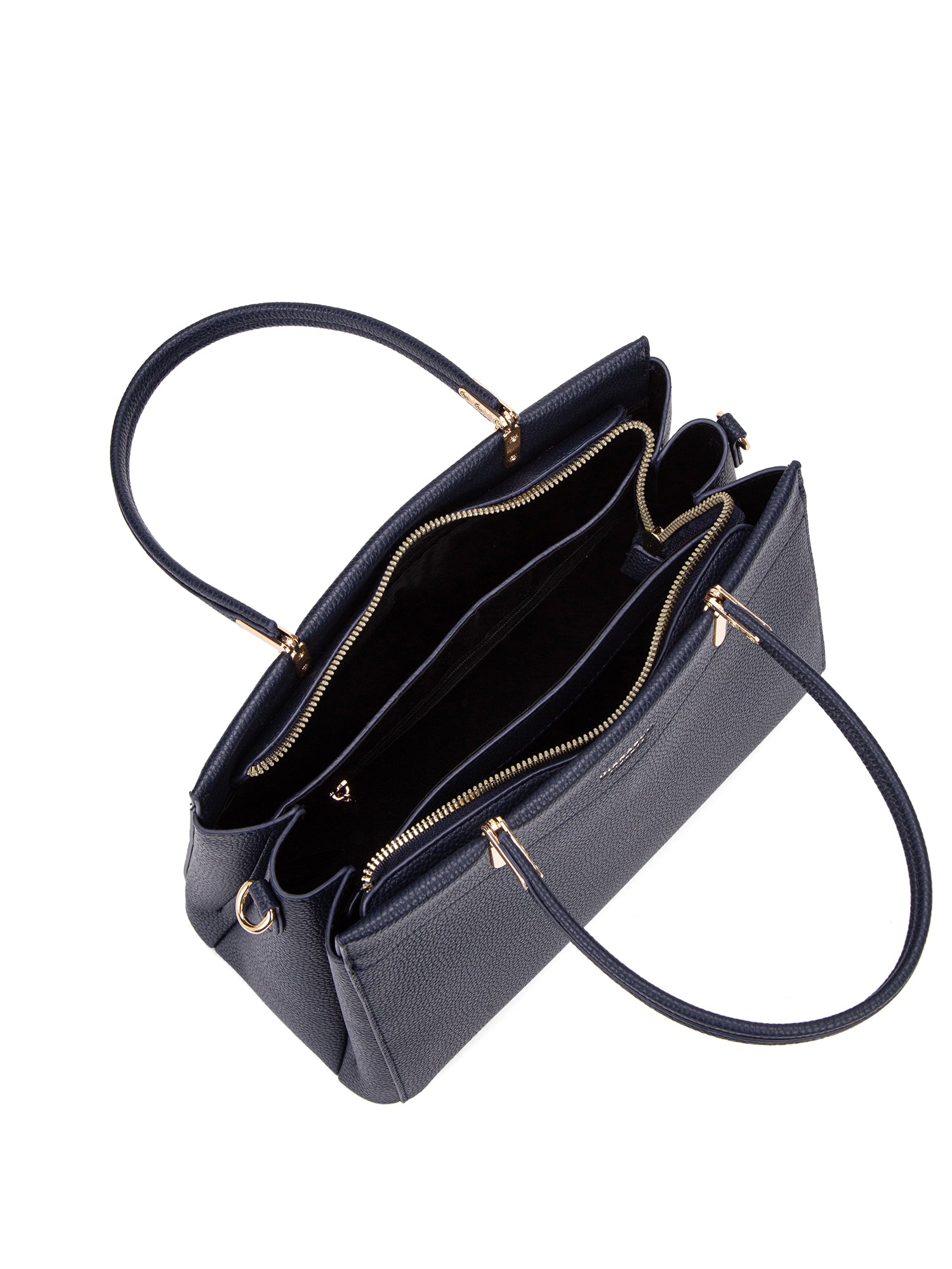 Borsa a mano da donna 100% pelle vegana PU 716-1PT-NAVYBLUE Diana&co