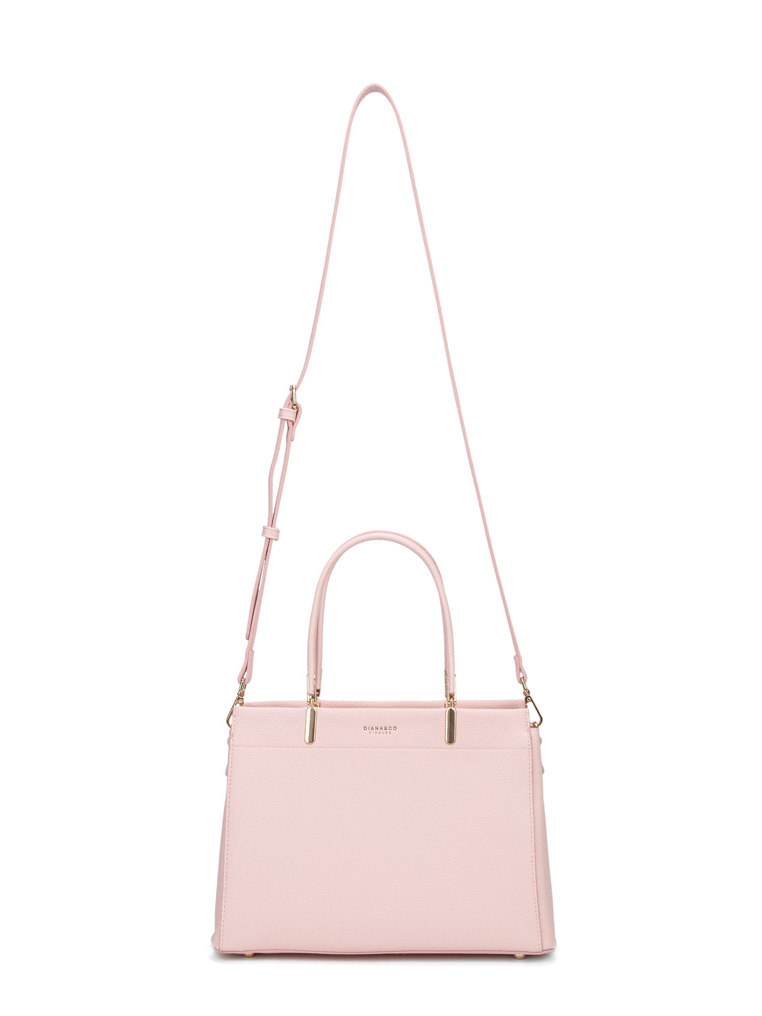 Borsa a mano da donna 100% pelle vegana PU 716-1PT-ROSE Diana&co