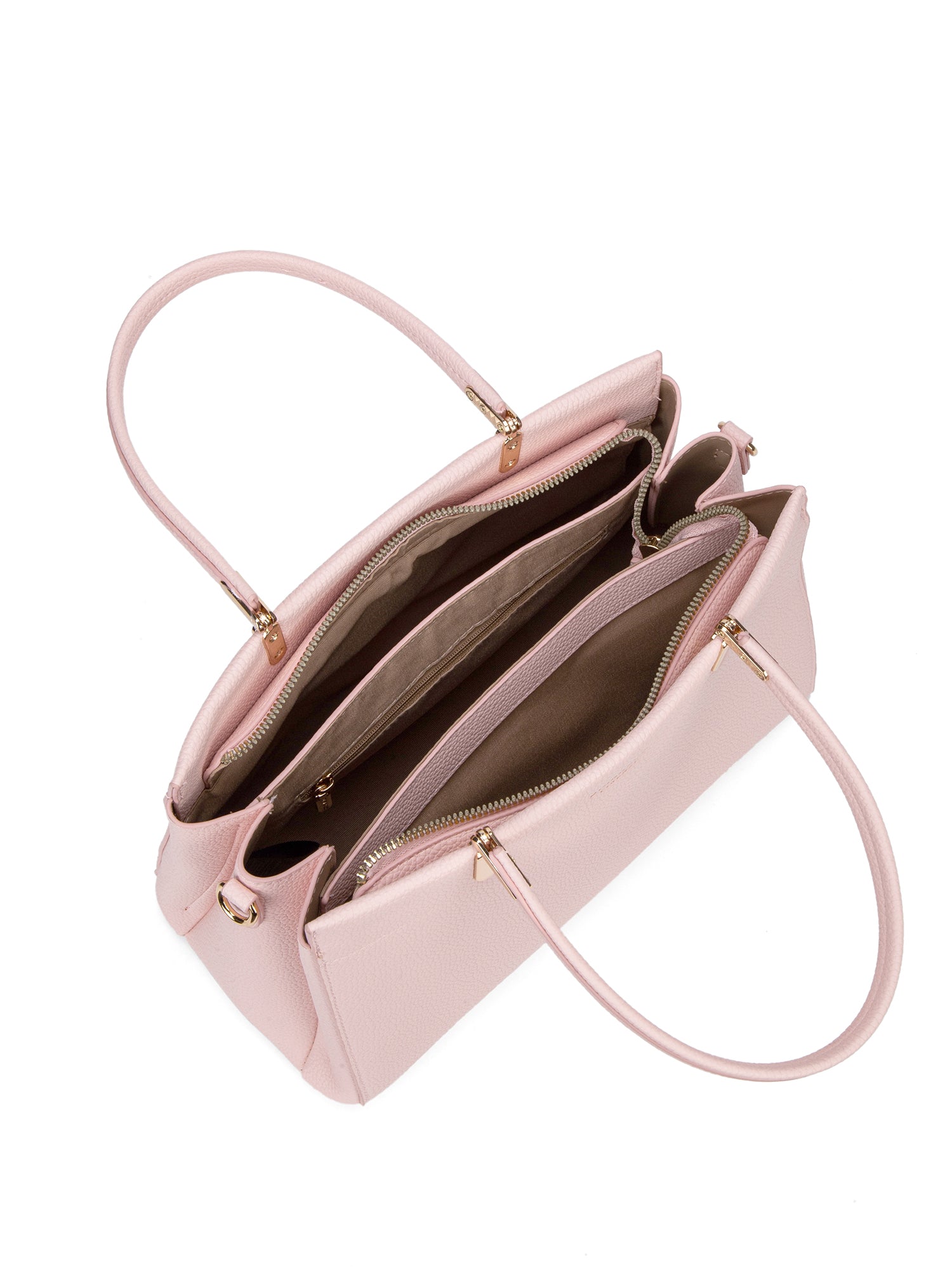 Borsa a mano da donna 100% pelle vegana PU 716-1PT-ROSE Diana&co