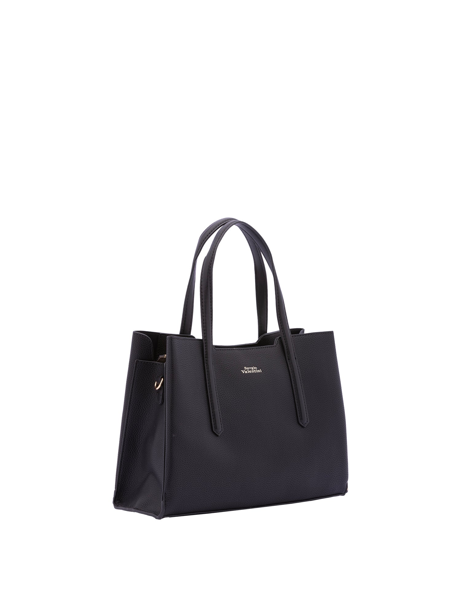 Borsa a mano da donna Ecopelle e zip 7179-BLACK Sergio Valentini