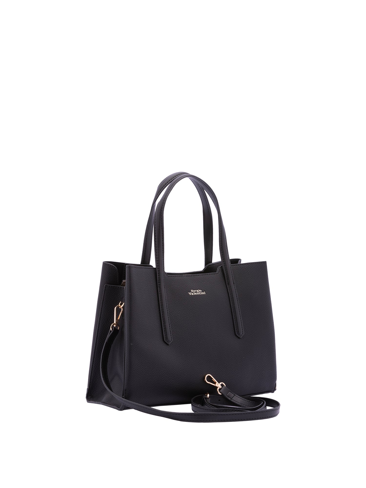 Borsa a mano da donna Ecopelle e zip 7179-BLACK Sergio Valentini