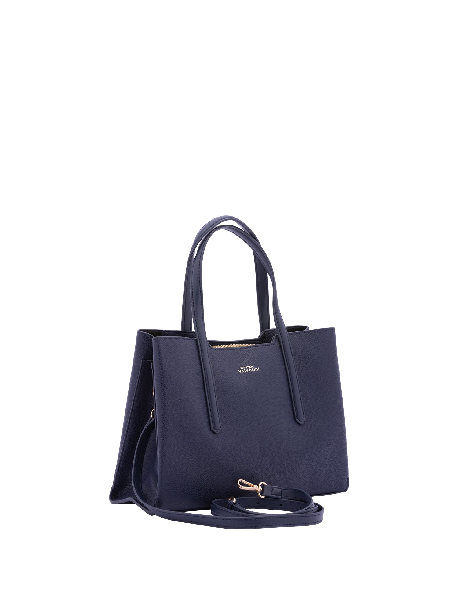 Borsa a mano da donna Ecopelle e zip 7179-DARK BLUE Sergio Valentini
