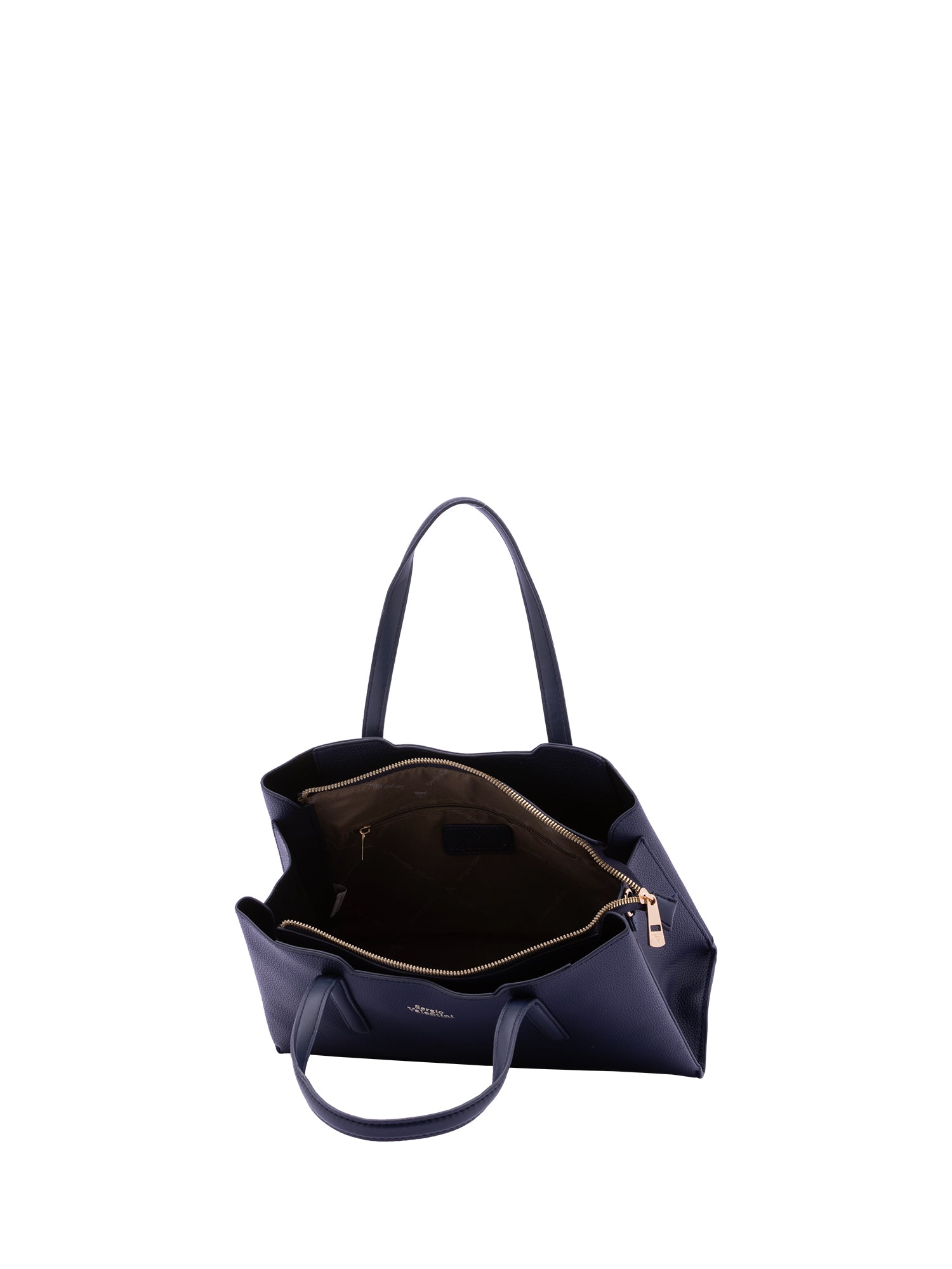 Borsa a mano da donna Ecopelle e zip 7179-DARK BLUE Sergio Valentini