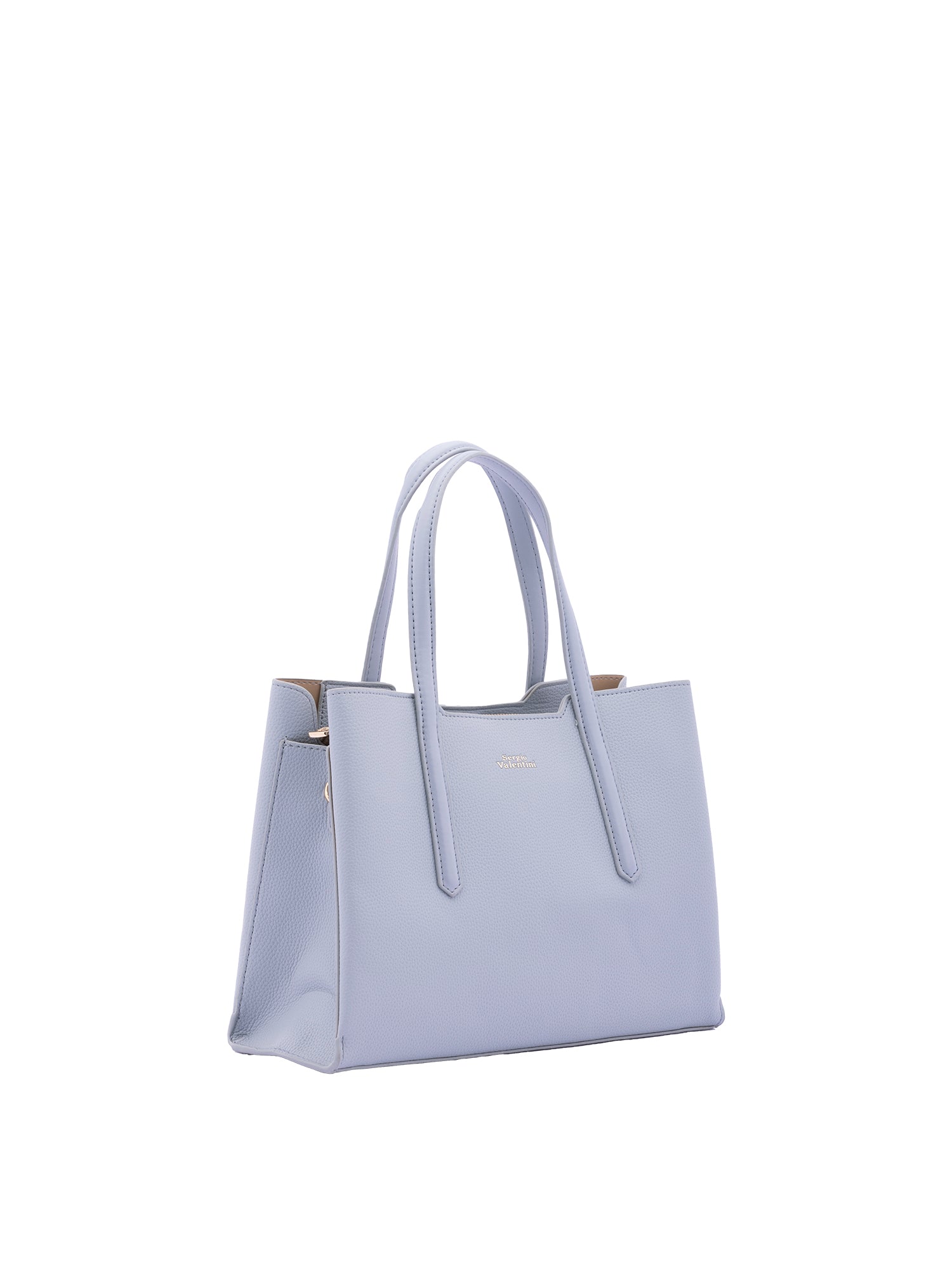 Borsa a mano da donna Ecopelle e zip 7179-LIGHT BLUE Sergio Valentini