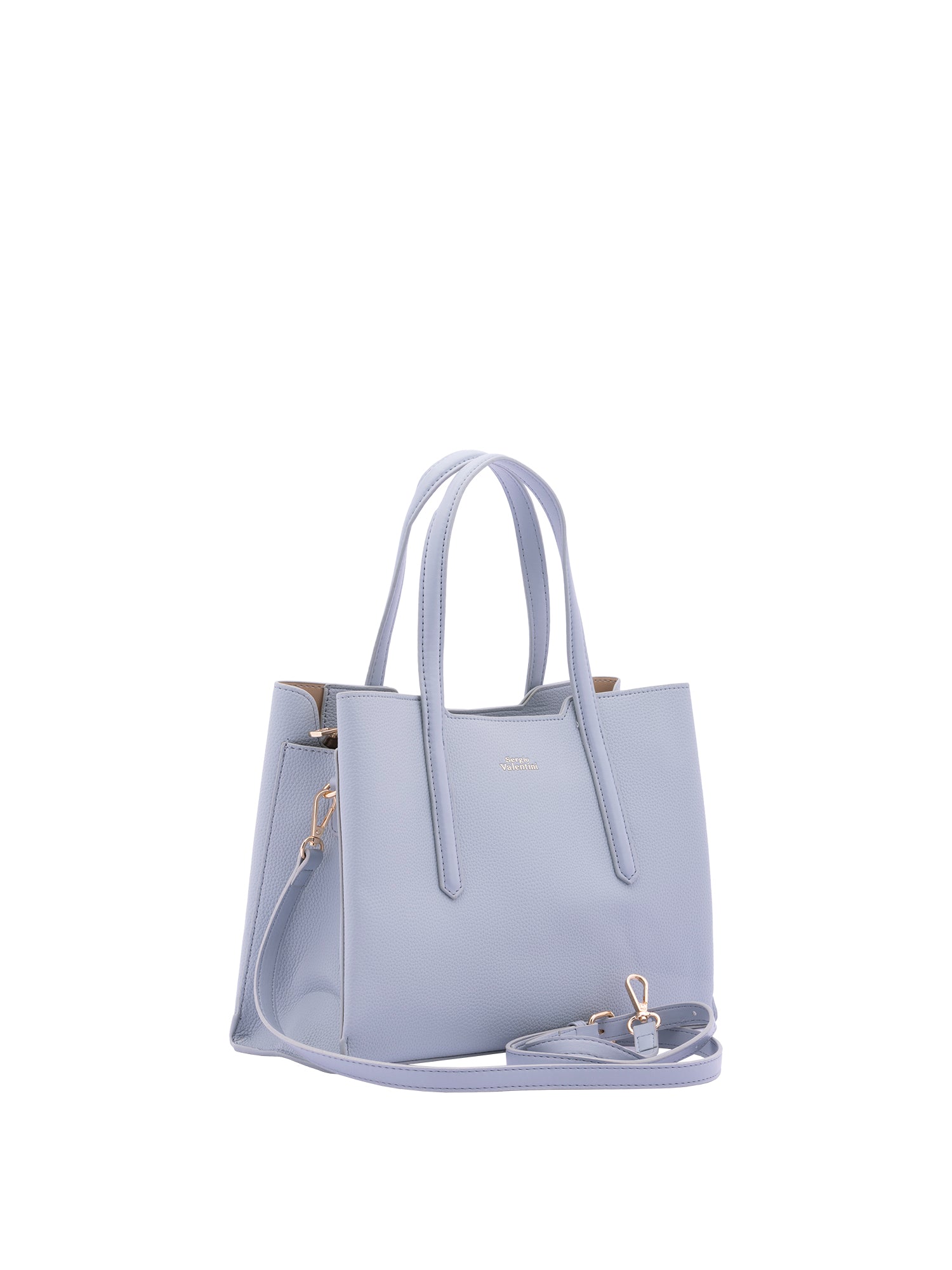 Borsa a mano da donna Ecopelle e zip 7179-LIGHT BLUE Sergio Valentini