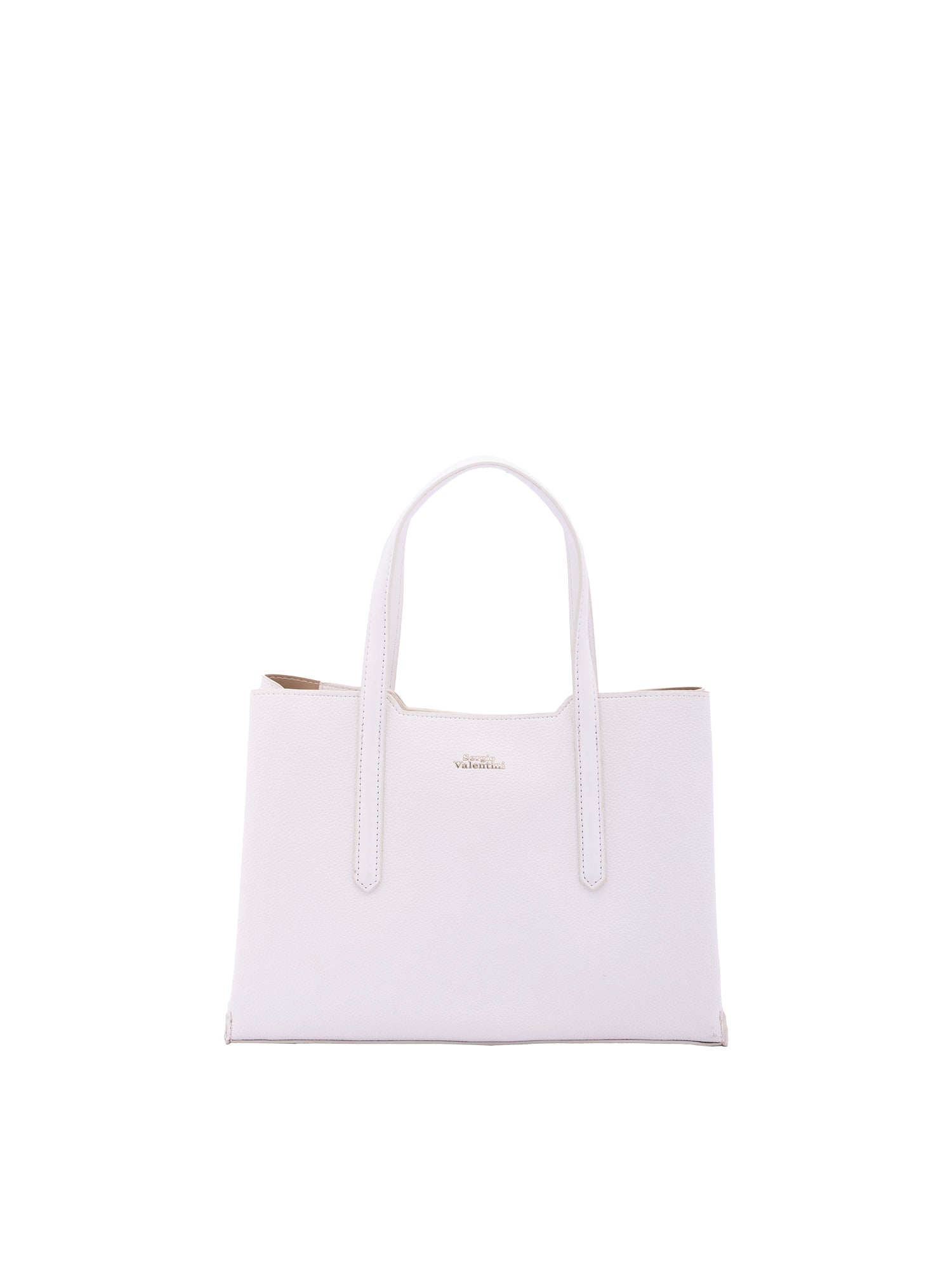 Borsa a mano da donna Ecopelle e zip 7179-WHITE Sergio Valentini