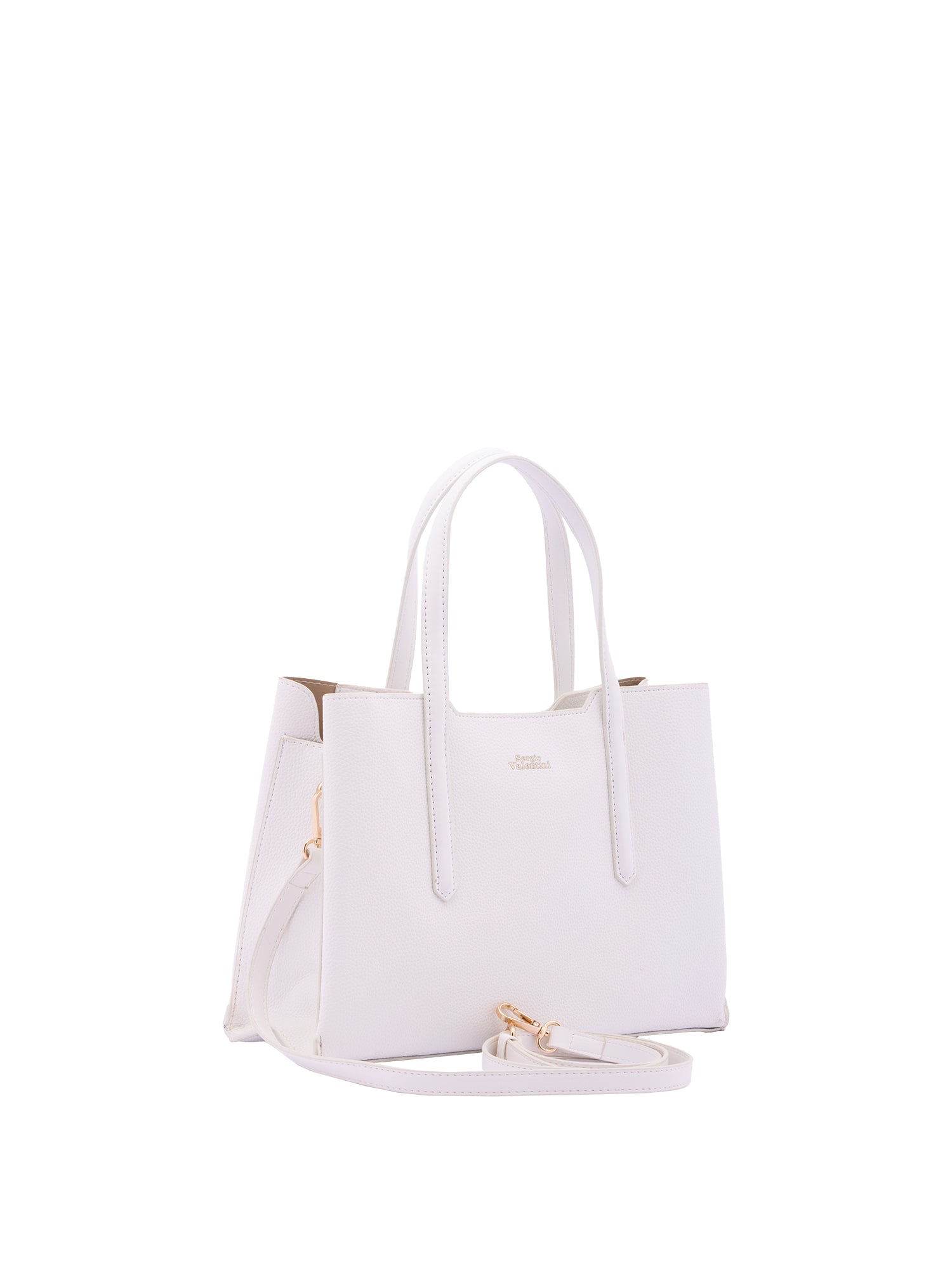 Borsa a mano da donna Ecopelle e zip 7179-WHITE Sergio Valentini