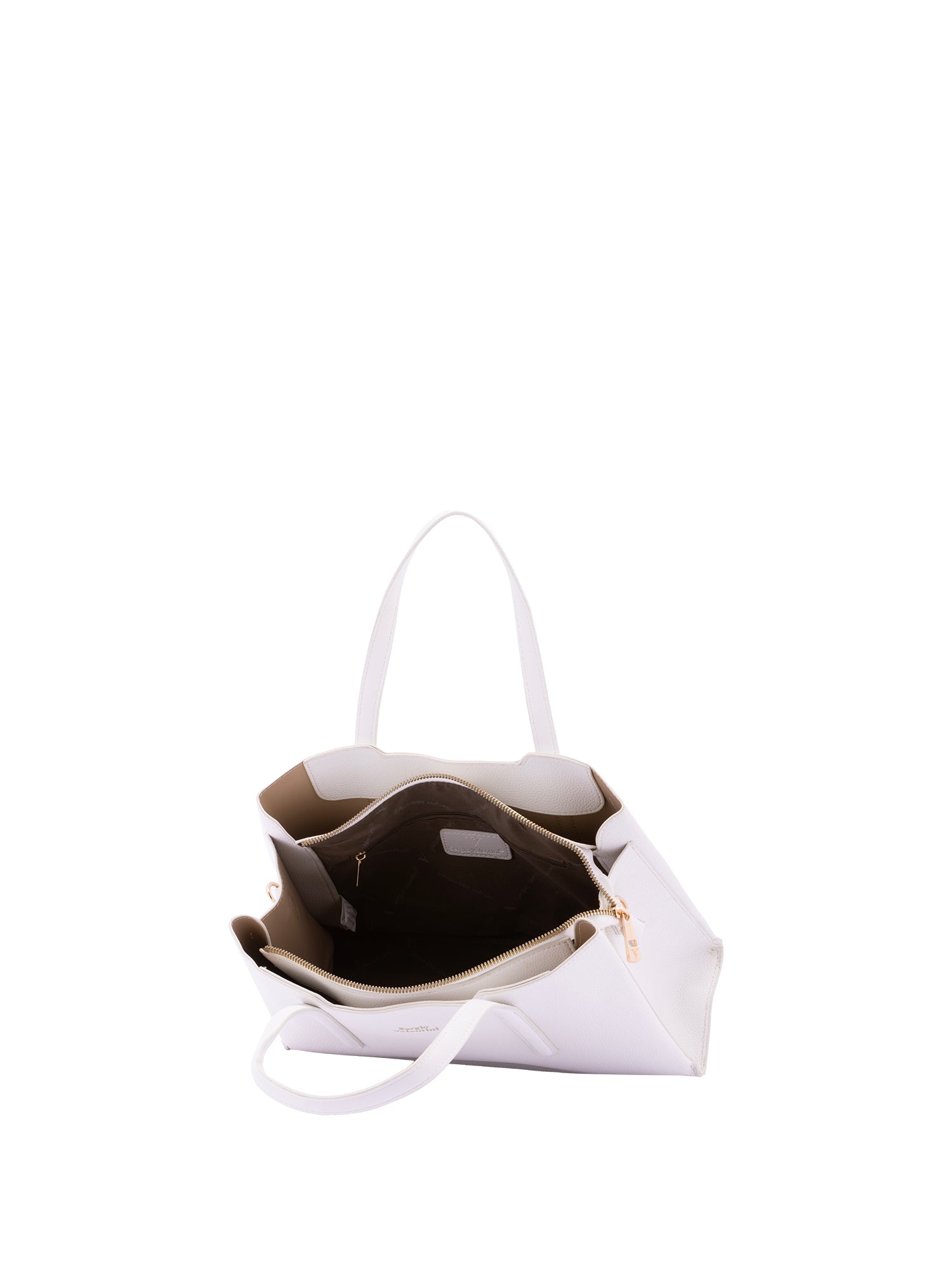 Borsa a mano da donna Ecopelle e zip 7179-WHITE Sergio Valentini