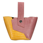 Ombretta Borsa a mano da donna Vera pelle 00643-C73+C36 MALVA+SENAPE MUSTARD Gave Lux