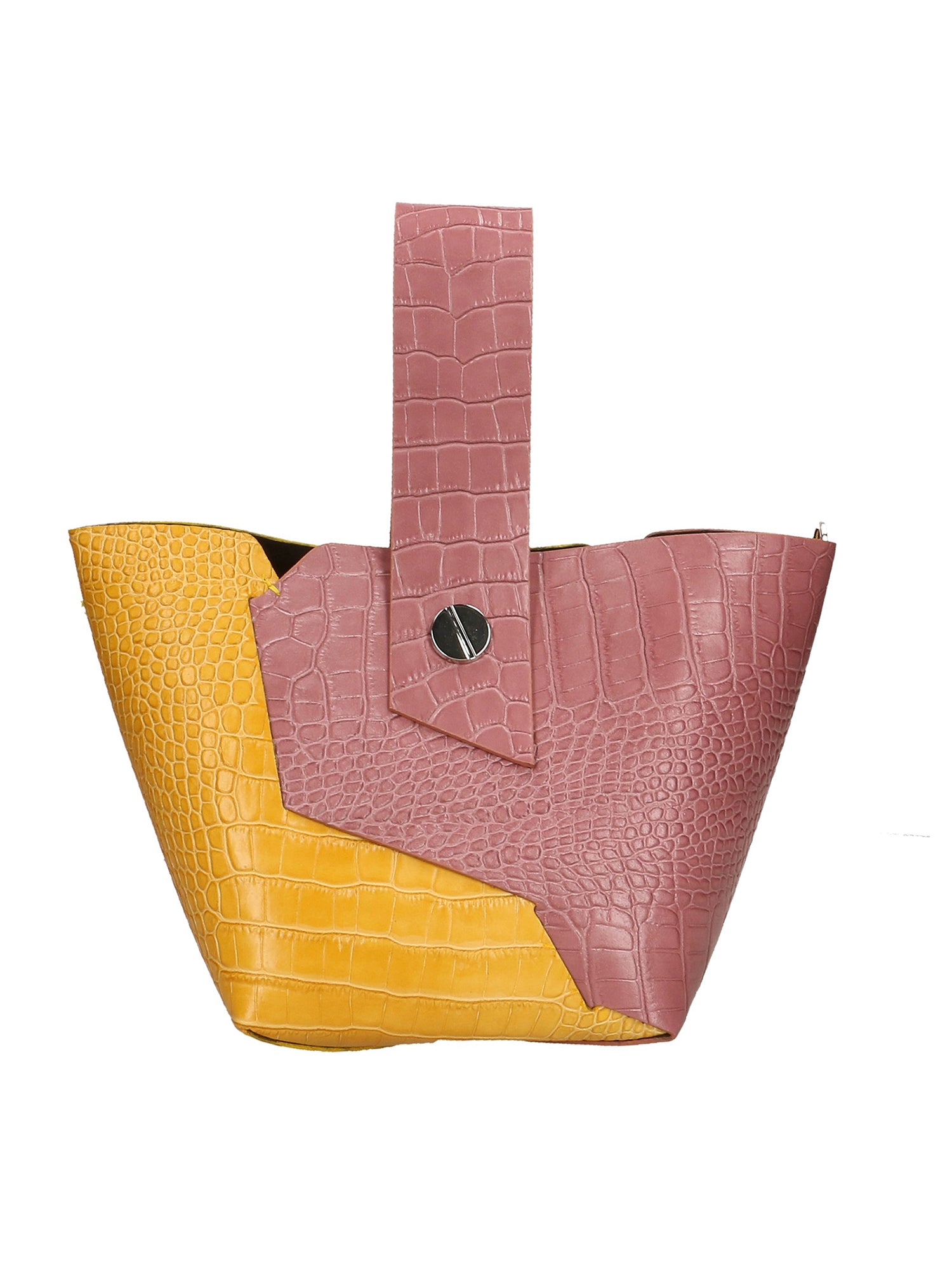 Ombretta Borsa a mano da donna Vera pelle 00643-C73+C36 MALVA+SENAPE MUSTARD Gave Lux