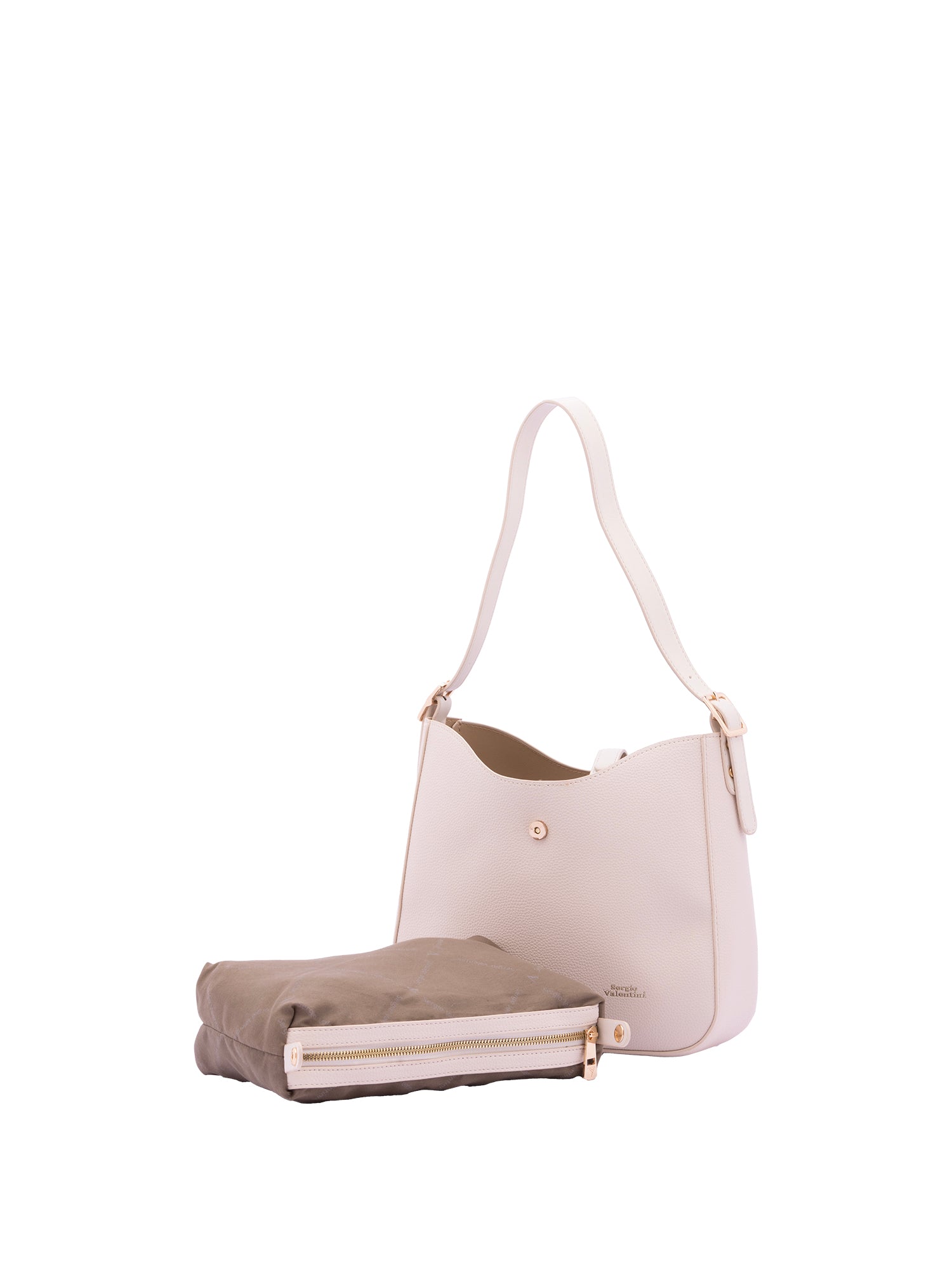 Borsa a tracolla da donna Ecopelle 7180-BEIGE Sergio Valentini