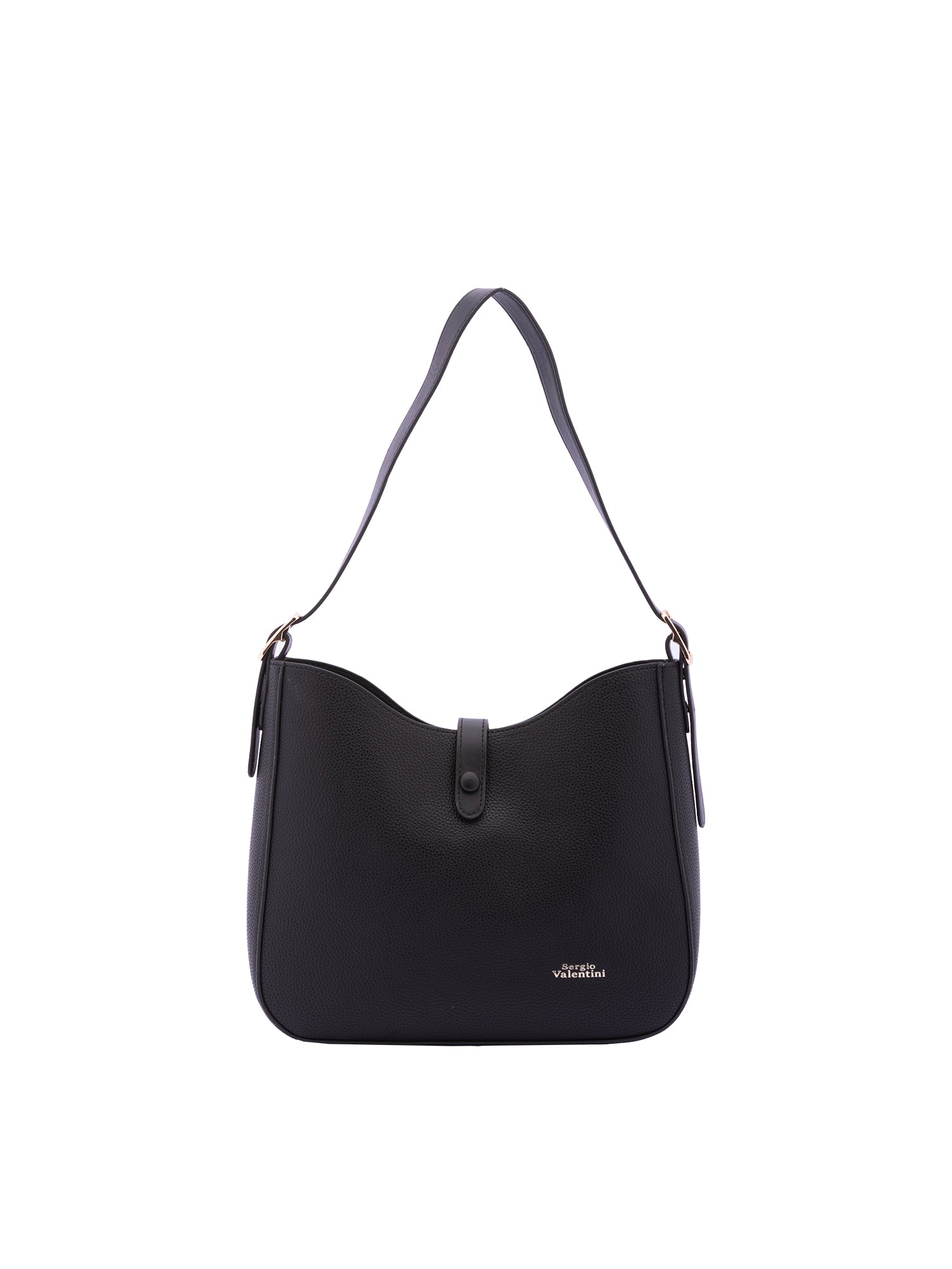 Borsa a tracolla da donna Ecopelle 7180-BLACK Sergio Valentini