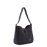 Borsa a tracolla da donna Ecopelle 7180-BLACK Sergio Valentini