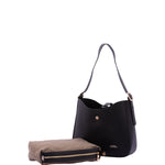 Borsa a tracolla da donna Ecopelle 7180-BLACK Sergio Valentini